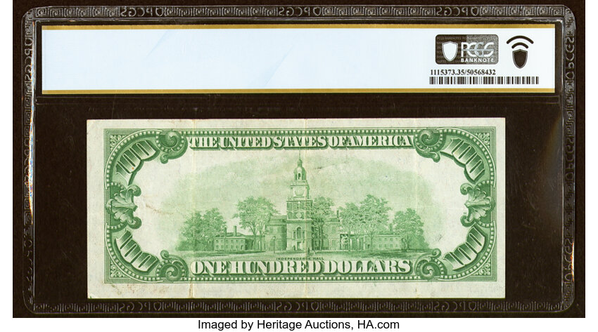 image for: Fr. 2152-I $100 1934 Light Green Seal Federal Reserve Note. PCGS Banknote Choice VF 35....