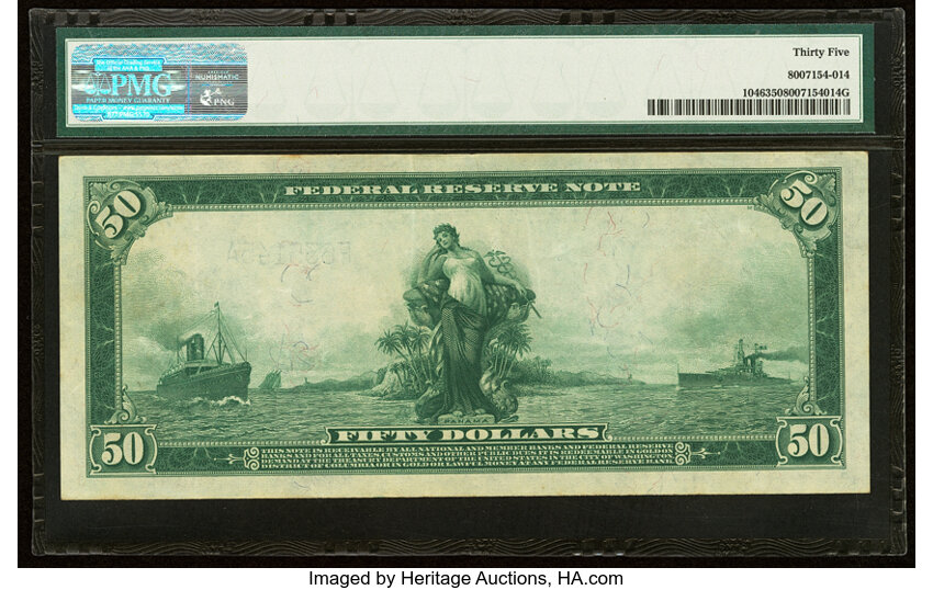 image for: Fr. 1046 $50 1914 Federal Reserve Note PMG Choice Very Fine 35....