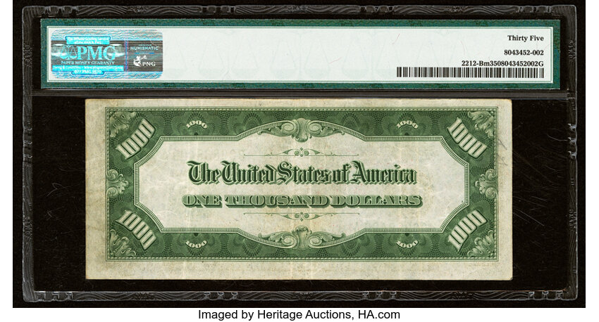 image for: Fr. 2212-B $1,000 1934A Mule Federal Reserve Note. PMG Choice Very Fine 35....
