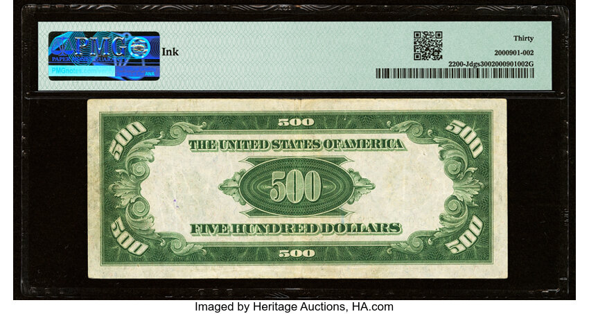image for: Fr. 2200-J $500 1928 Federal Reserve Note. PMG Very Fine 30....