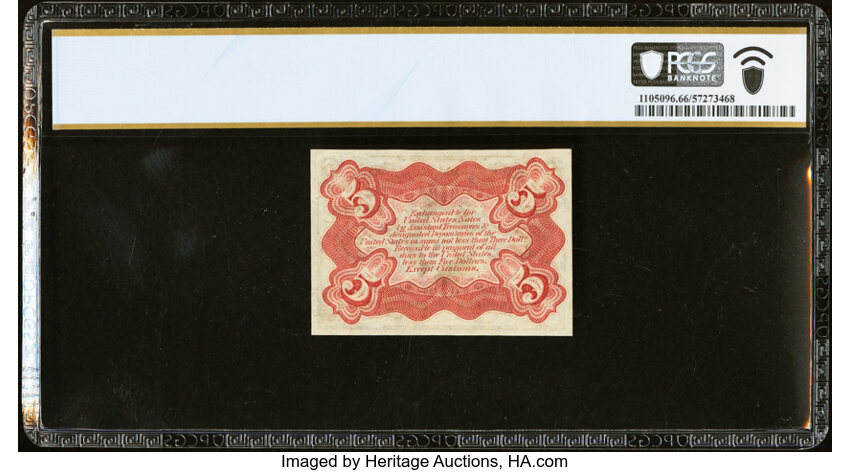 image for: Fr. 1236 5¢ Third Issue PCGS Banknote Gem Unc 66 PPQ....