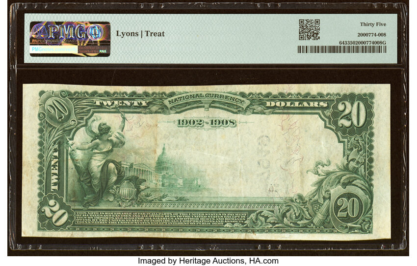 image for: Shelby, NE - $20 1902 Date Back Fr. 643 The First National Bank Ch. # (W)7949 PMG Choice Very Fine 35....