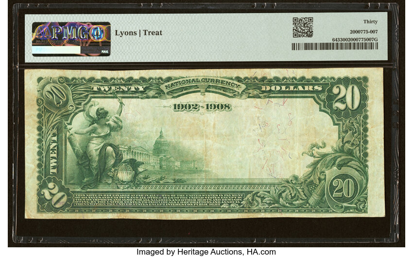 image for: Casey, IA - $20 1902 Date Back Fr. 643 The Abram Rutt National Bank Ch. # (M)8099 PMG Very Fine 30....
