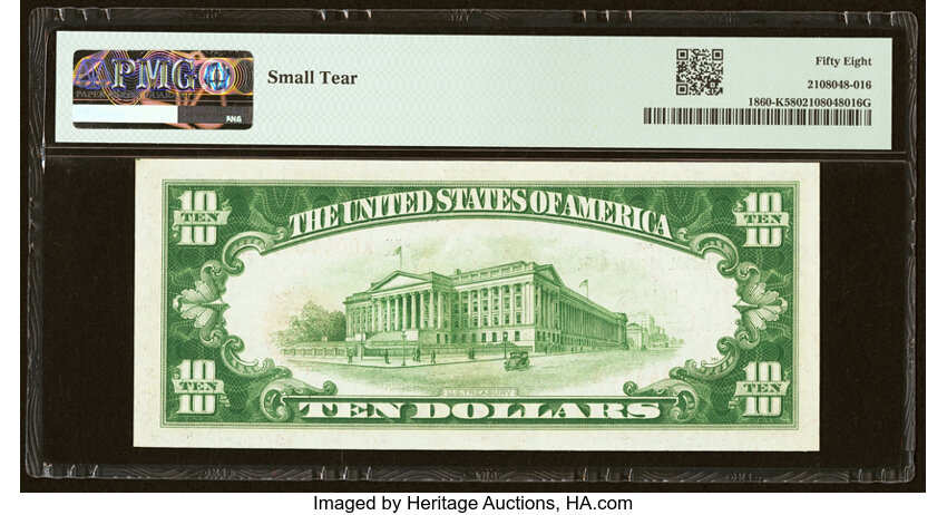 image for: Fr. 1860-K $10 1929 Federal Reserve Bank Note. PMG Choice About Unc 58....