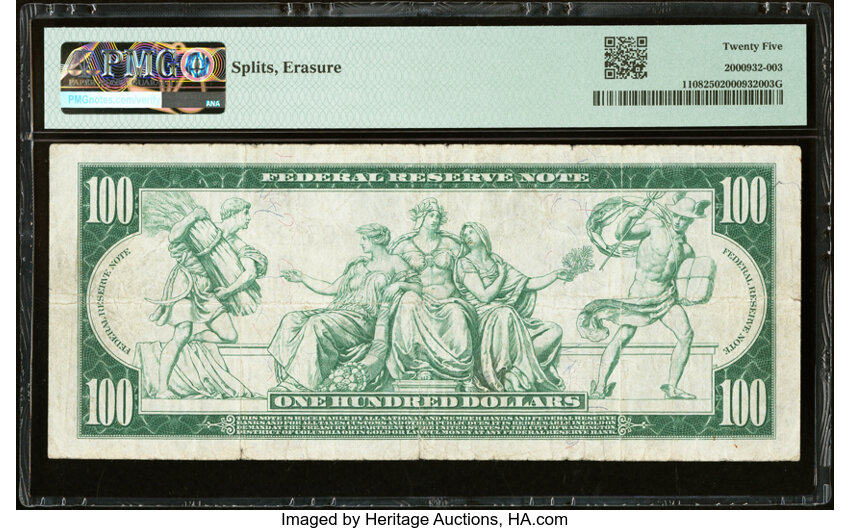 image for: Fr. 1108 $100 1914 Federal Reserve Note PMG Very Fine 25....