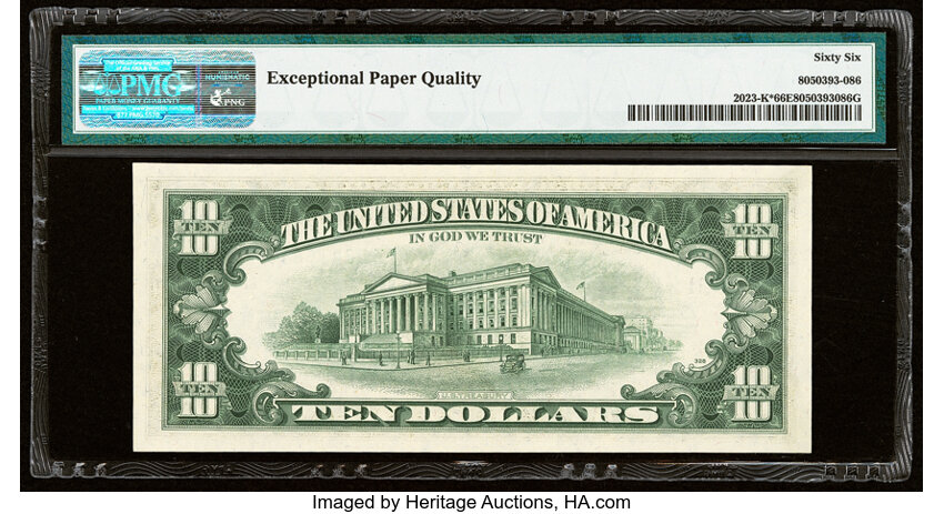 image for: Fr. 2023-K* $10 1977 Federal Reserve Star Note. PMG Gem Uncirculated 66 EPQ....