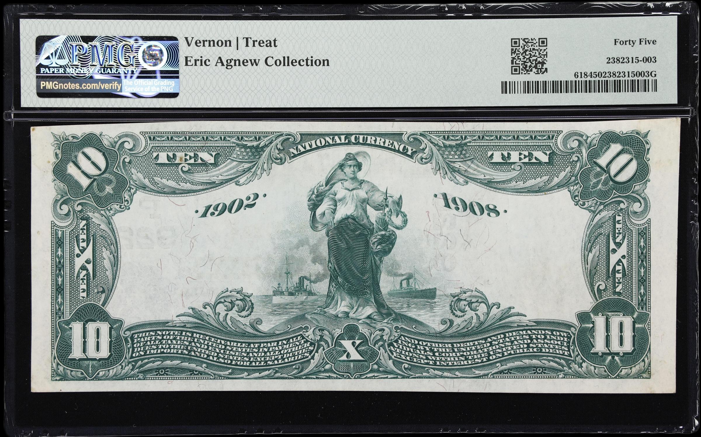 image for: Alameda, California. $10 1902 Date Back. Fr. 618. Alameda NB. Charter #9220. PMG Choice Extremely Fine 45.