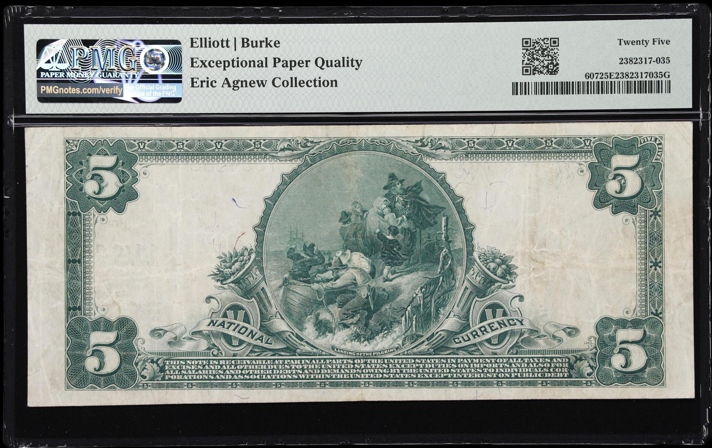 image for: Alameda, California. $5 1902 Plain Back. Fr. 607. Commercial NB. Charter #11942. PMG Very Fine 25 EPQ.