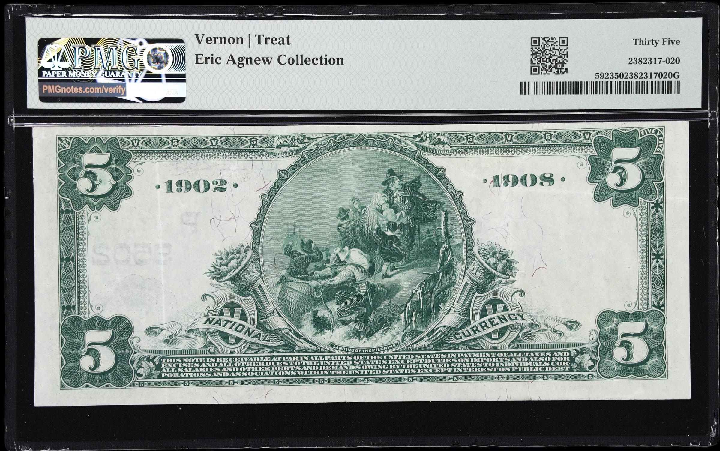 image for: Oakland, California. $5 1902 Date Back. Fr. 592. Central NB. Charter #9502. PMG Choice Very Fine 35.