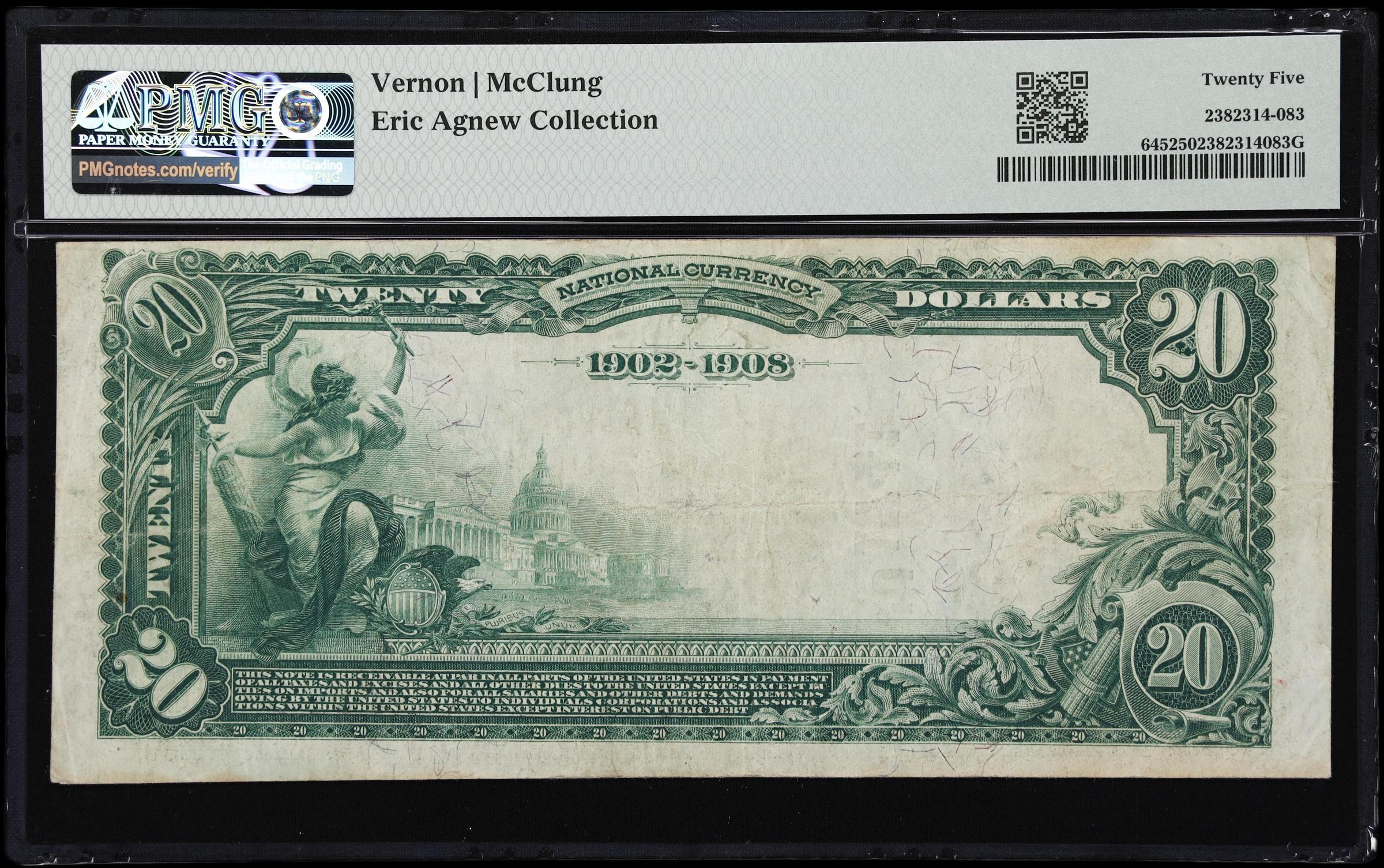 image for: San Francisco, California. $20 1902 Date Back. Fr. 645. First NB. Charter #1741. PMG Very Fine 25.