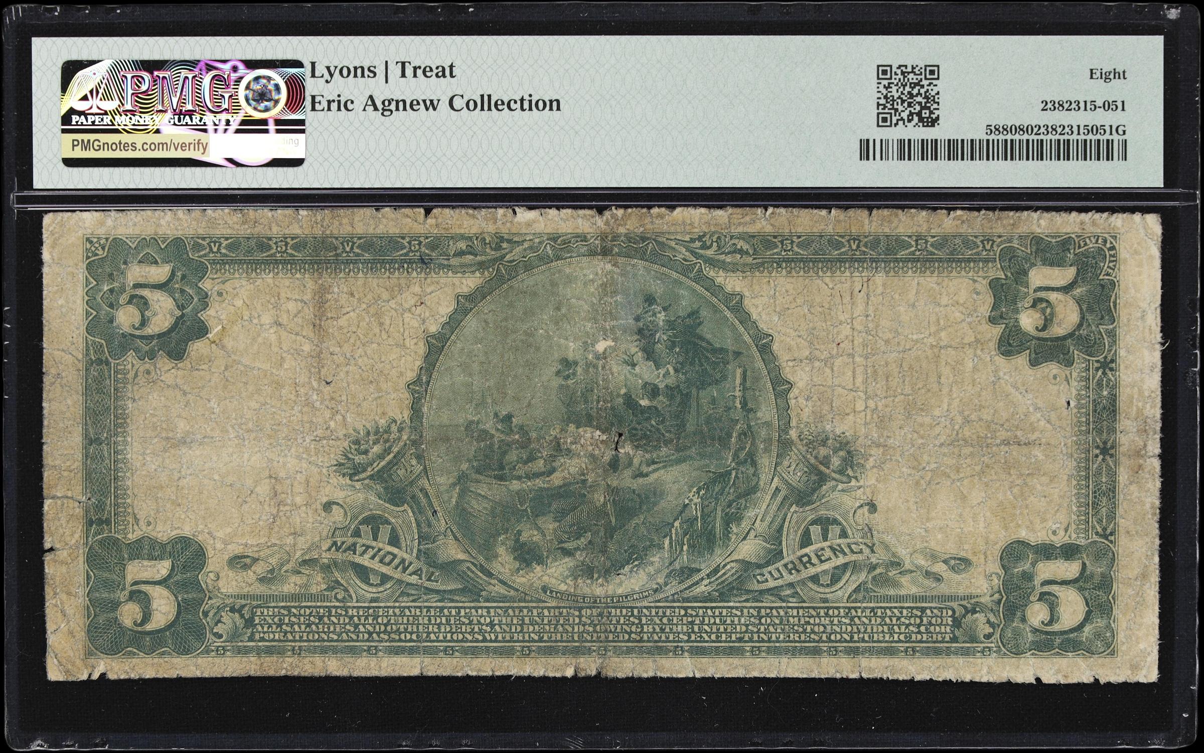 image for: San Francisco, California. $5 1902 Red Seal. Fr. 588. The NB of the Pacific. Charter #7894. PMG Very Good 8.