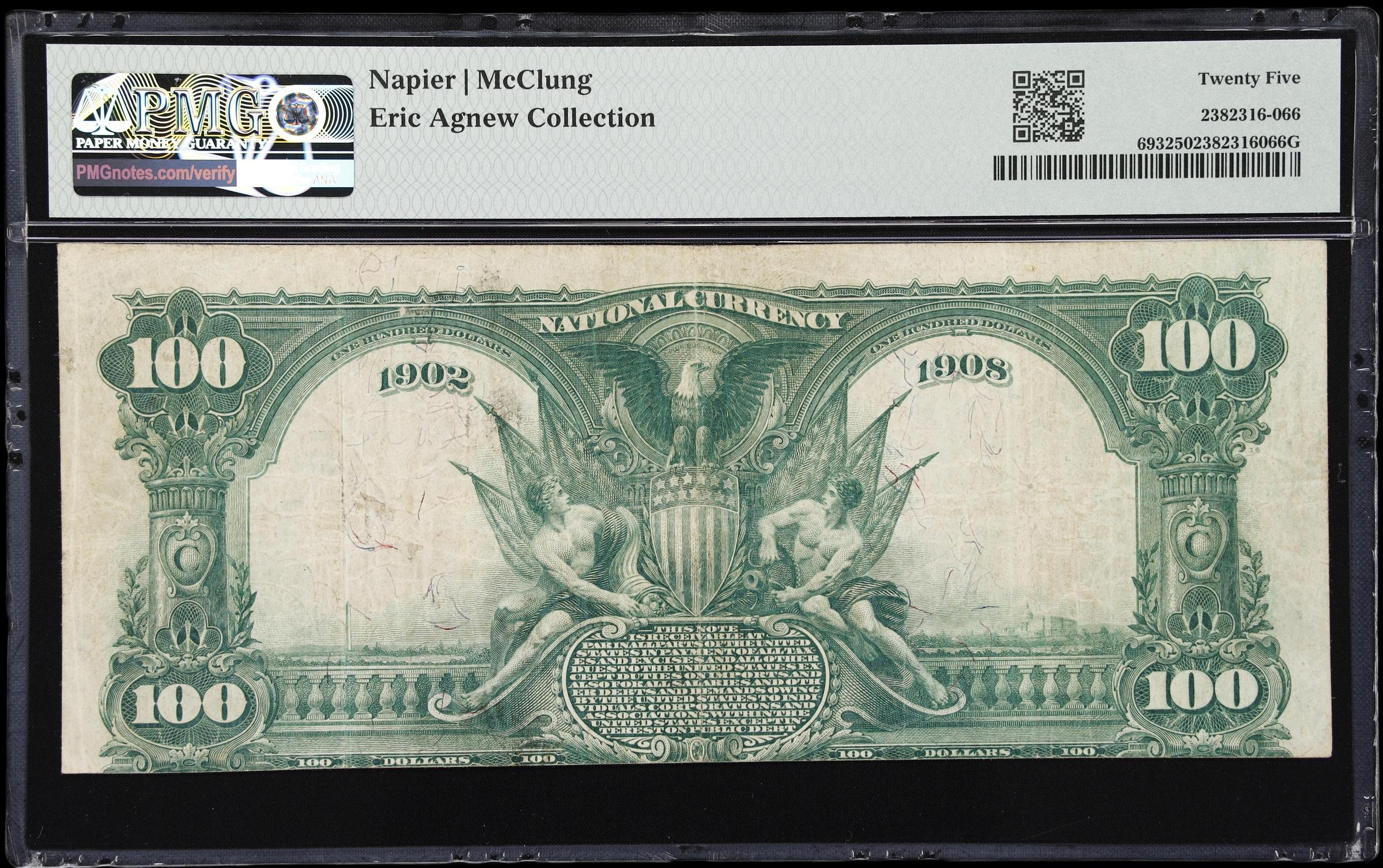 image for: San Francisco, California. $100 1902 Date Back. Fr. 693. Merchants NB. Charter #9882. PMG Very Fine 25.