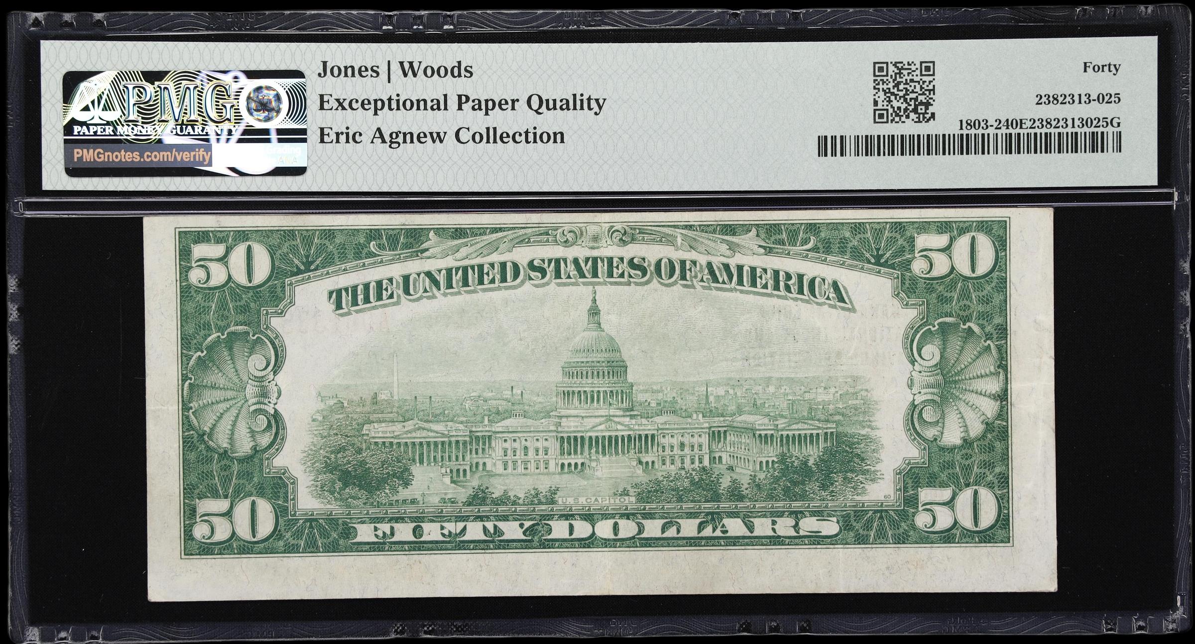 image for: San Francisco, California. $50 1929 Ty. 2. Fr. 1803-2. Bank of America National Trust & Savings Association. Charter #13044. PMG Extremely Fine 40 EPQ.