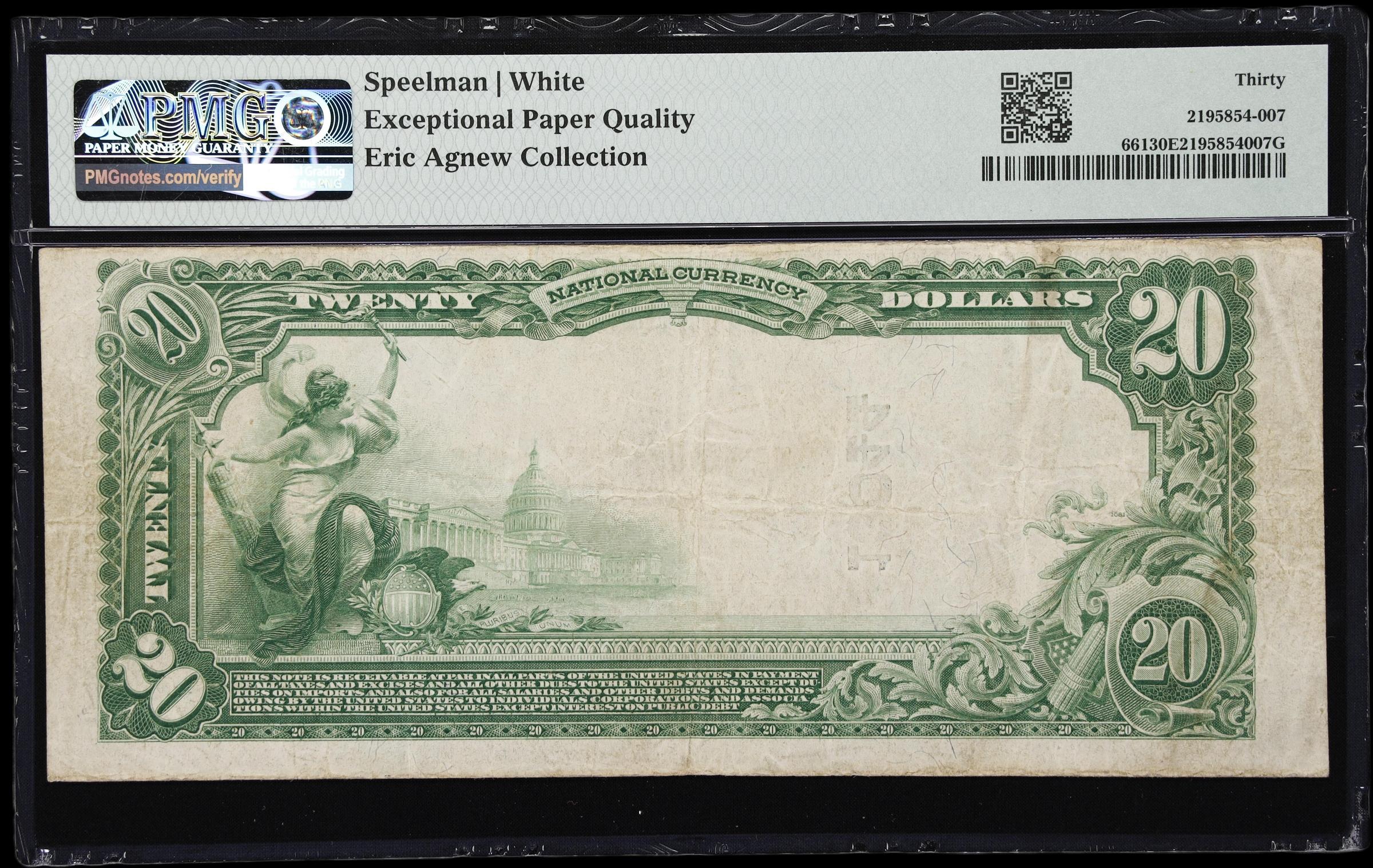 image for: San Francisco, California. $20 1902 Plain Back. Fr. 661. Bank of Italy National Trust & Savings Association. Charter #13044. PMG Very Fine 30 EPQ.
