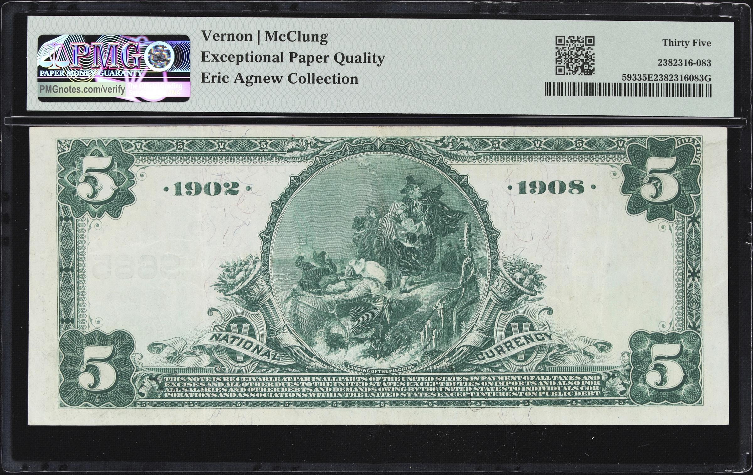 image for: Ventura, California. $5 1902 Date Back. Fr. 593. NB. Charter #9685. PMG Choice Very Fine 35 EPQ.