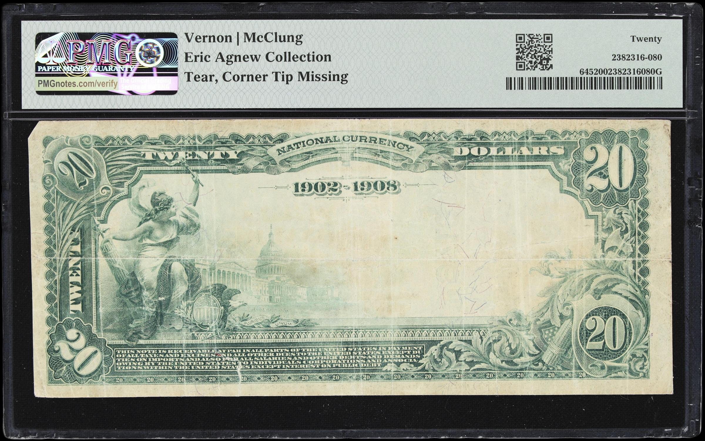 image for: Willows, California. $20 1902 Date Back. Fr. 645. The First NB. Charter #9713. PMG Very Fine 20.