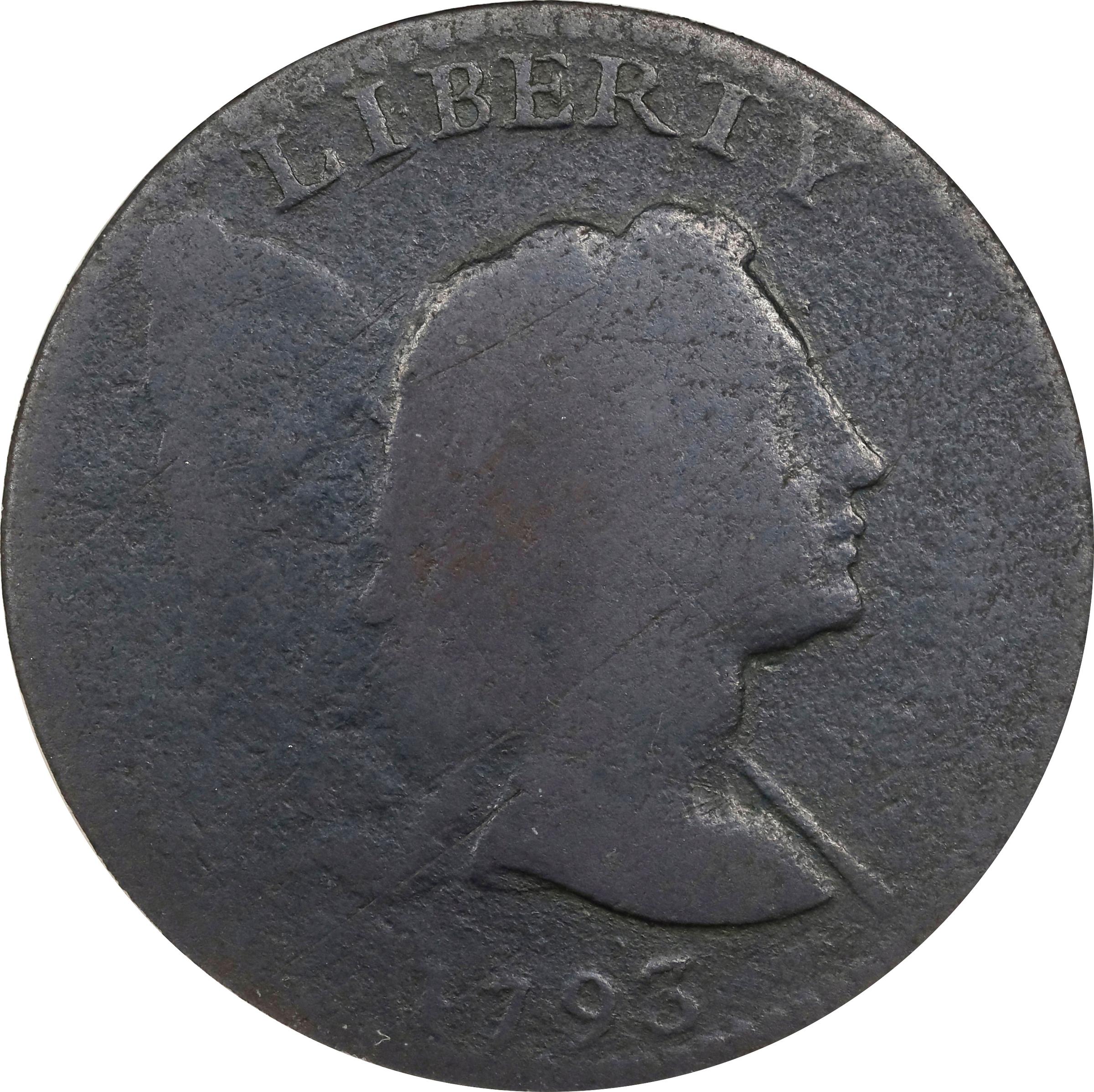 image for: 1793 Liberty Cap Cent. S-13, B-20. Rarity-4-. Good-4 (PCGS).