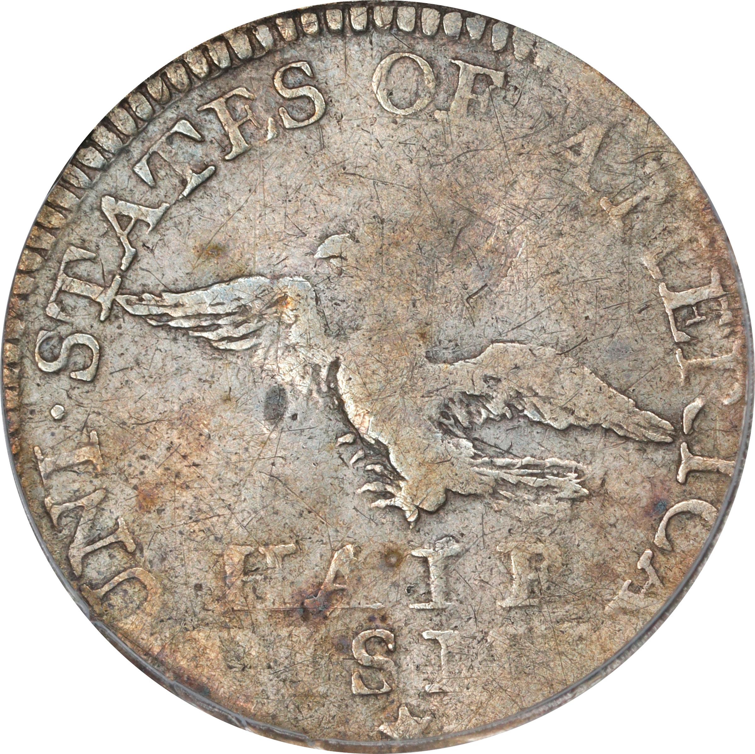 image for: 1792 Half Disme. LM-1, Judd-7, Pollock-7. Rarity-4. Fine-15 (ANACS).