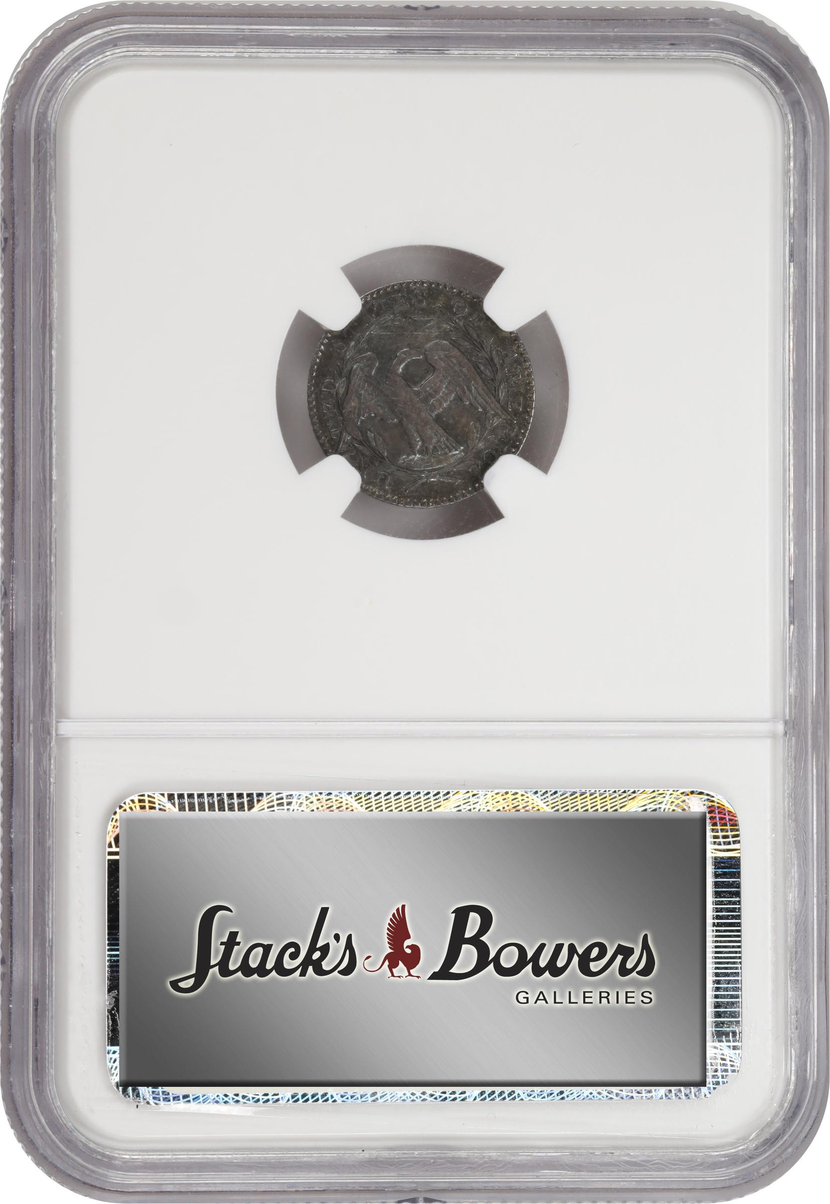 image for: 1795 Flowing Hair Half Dime. LM-10, V-4. Rarity-3. AU-58 (NGC).