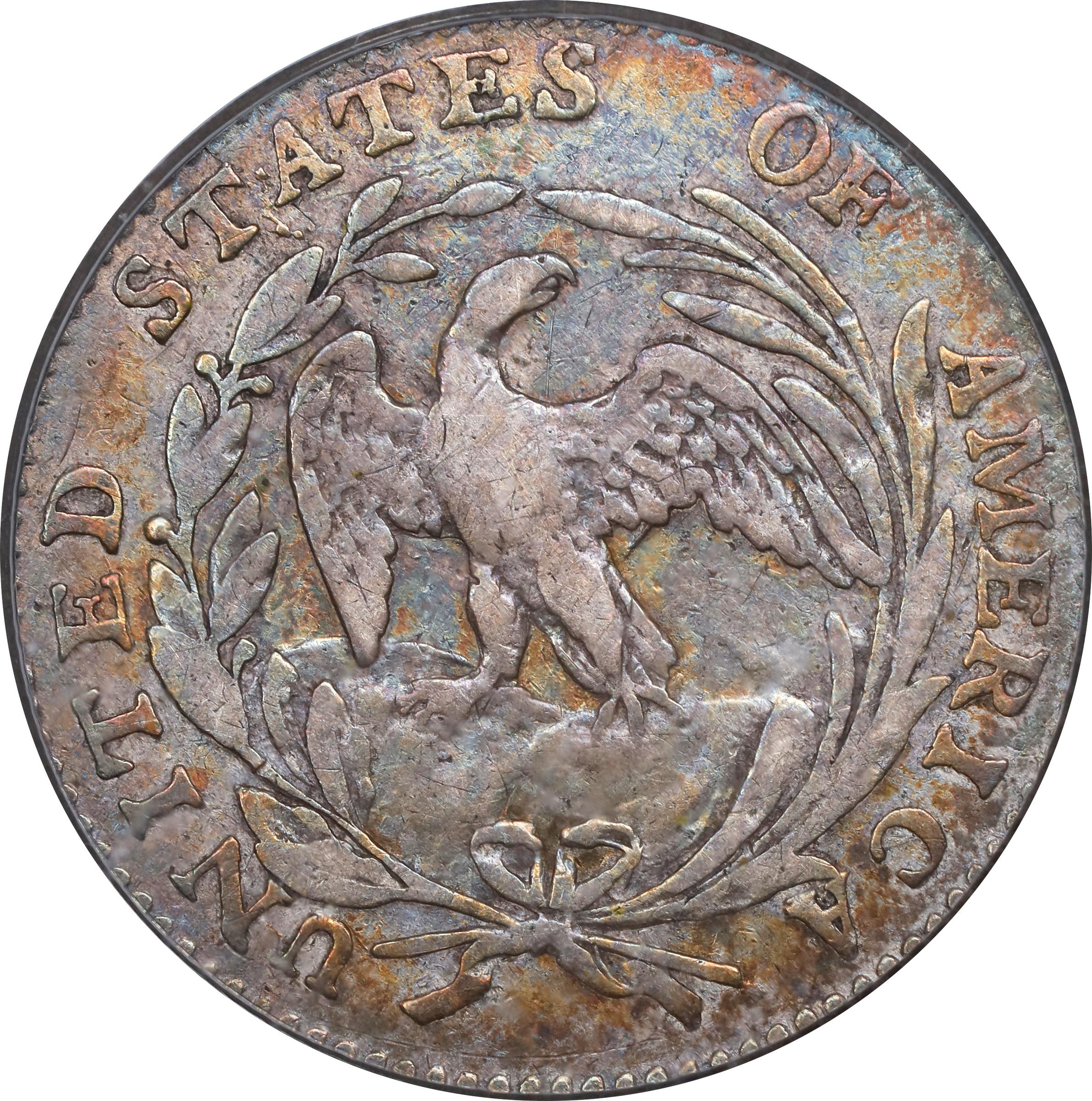 image for: 1796 Draped Bust Half Dime. LM-1, V-1. Rarity-3. LIKERTY. VF-30 (PCGS).