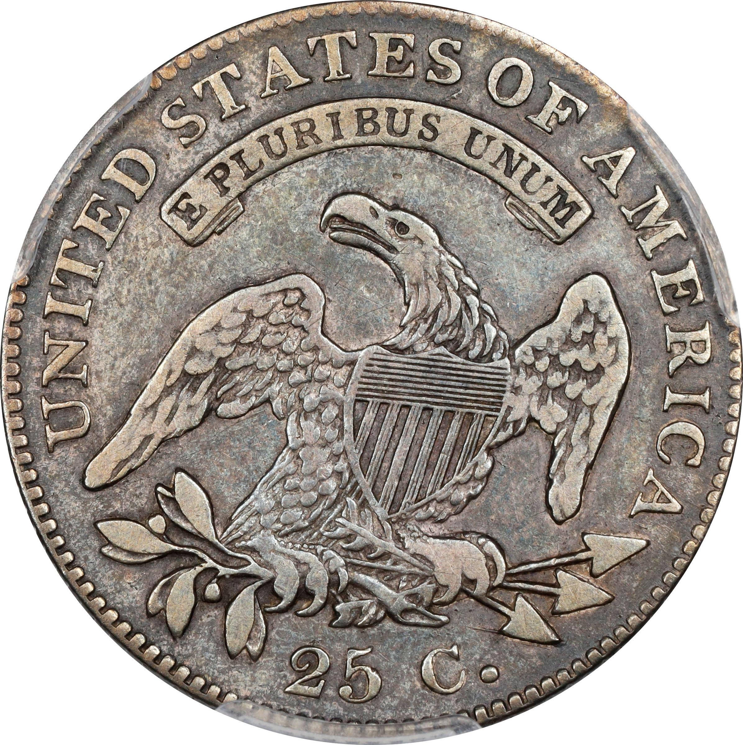 image for: 1825/4/2 Capped Bust Quarter. B-1. Rarity-5-. VF-30 (PCGS). CAC. CMQ.