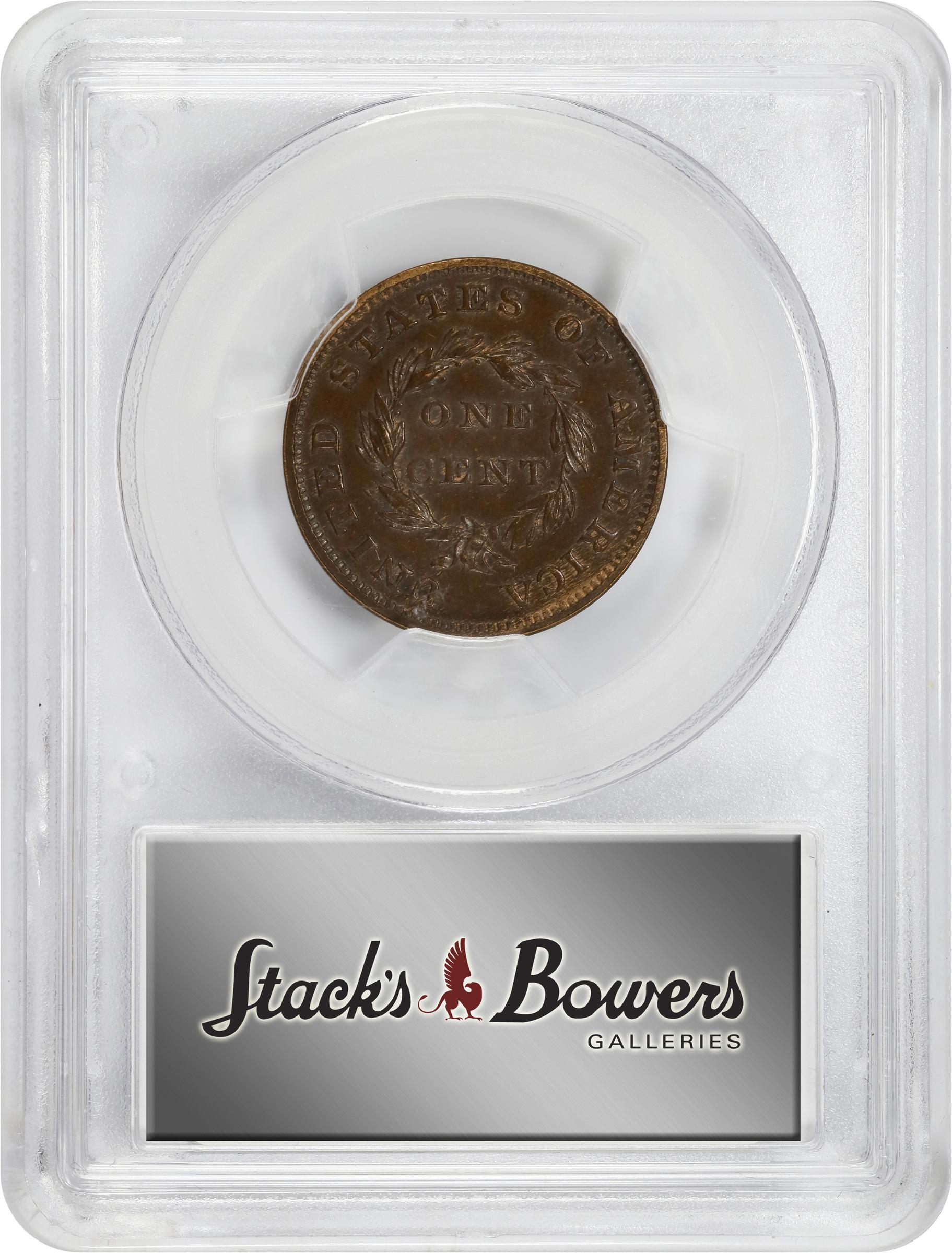 image for: 1855 Pattern Flying Eagle Cent. Judd-167 Original, Pollock-193. Rarity-5. Copper. Plain Edge. Proof-64 BN (PCGS).