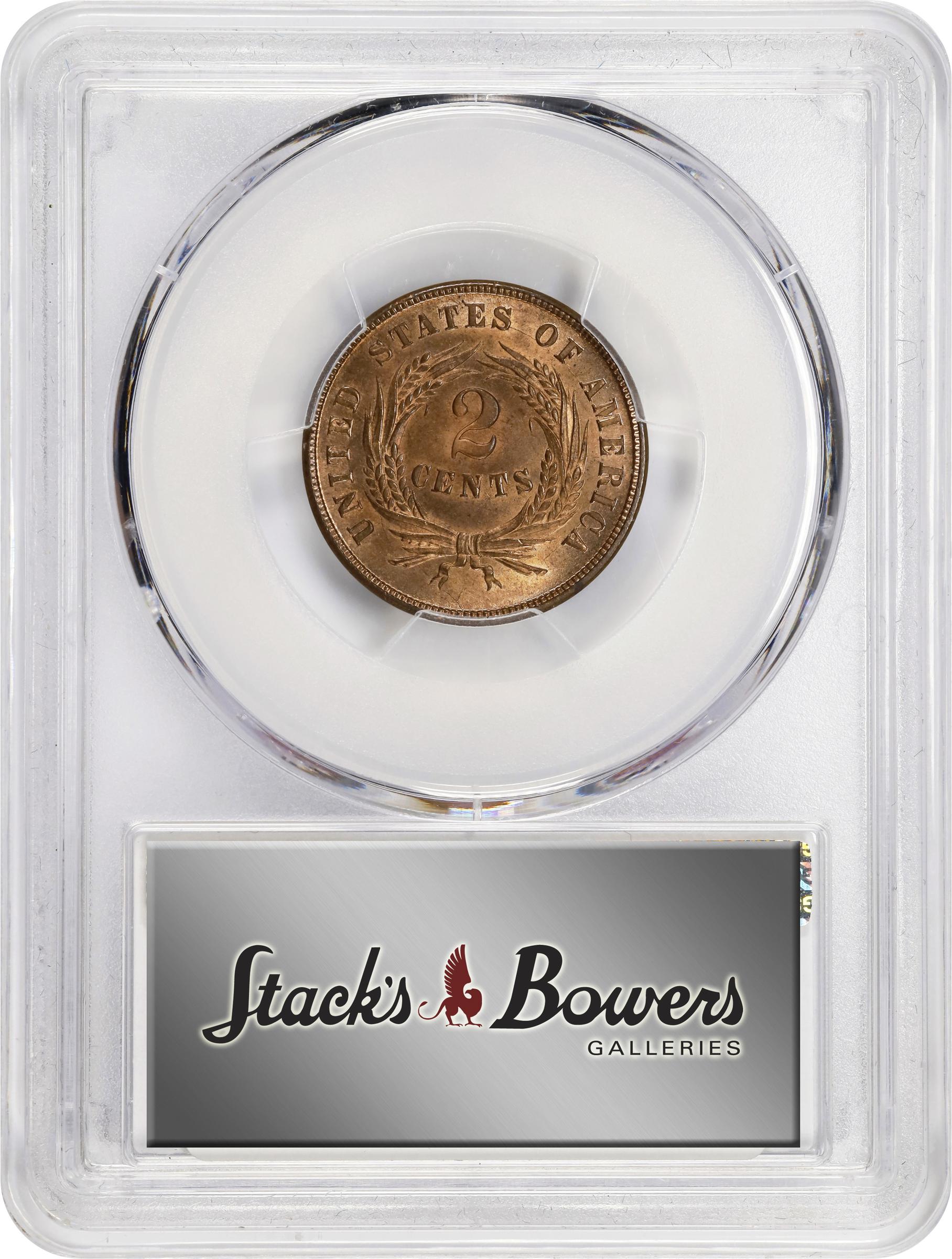 image for: 1864 Two-Cent Piece. FS-401. Small Motto. MS-66 RD (PCGS).