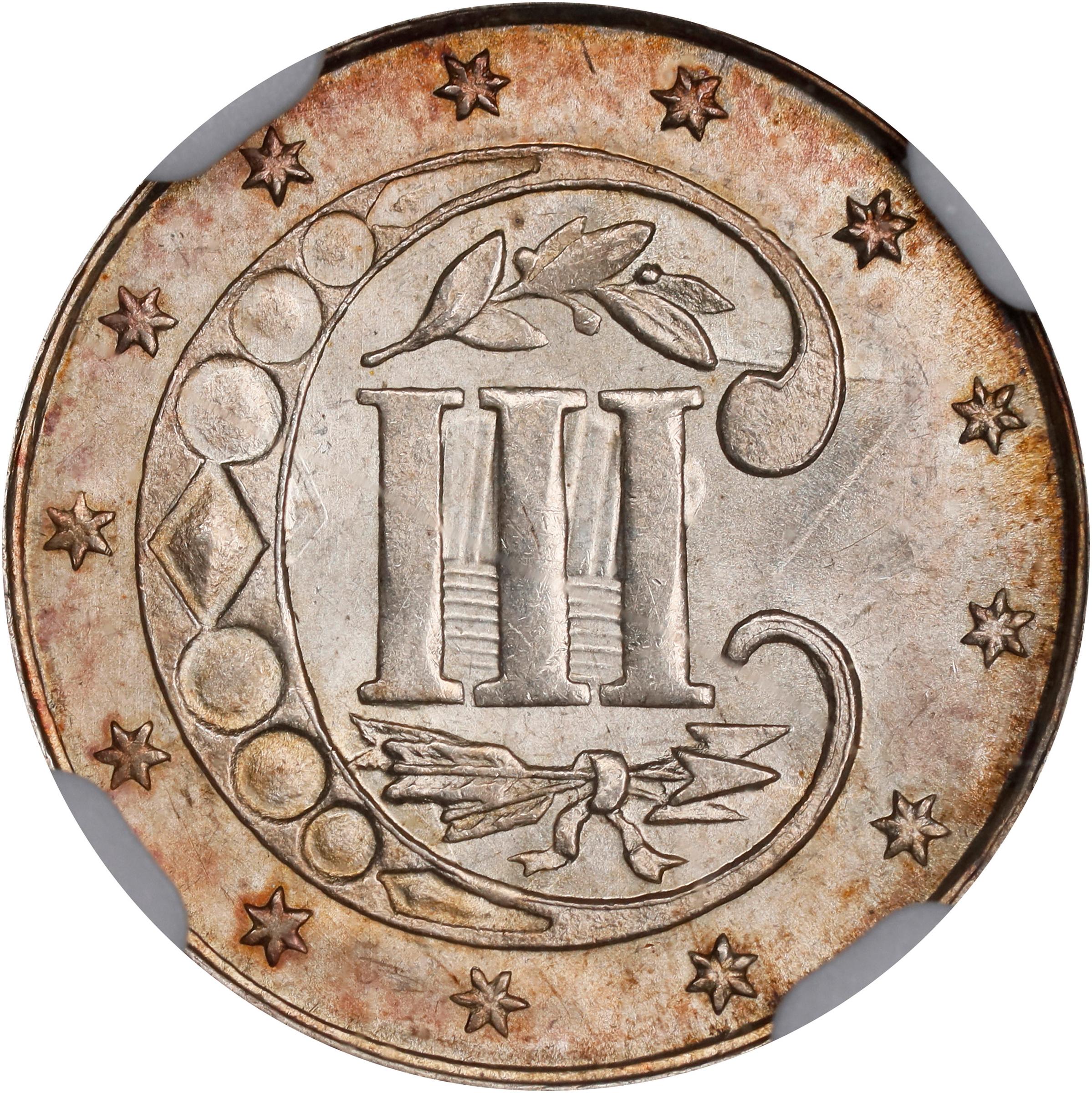 image for: 1862/1 Silver Three-Cent Piece. FS-301. MS-67+ (NGC).