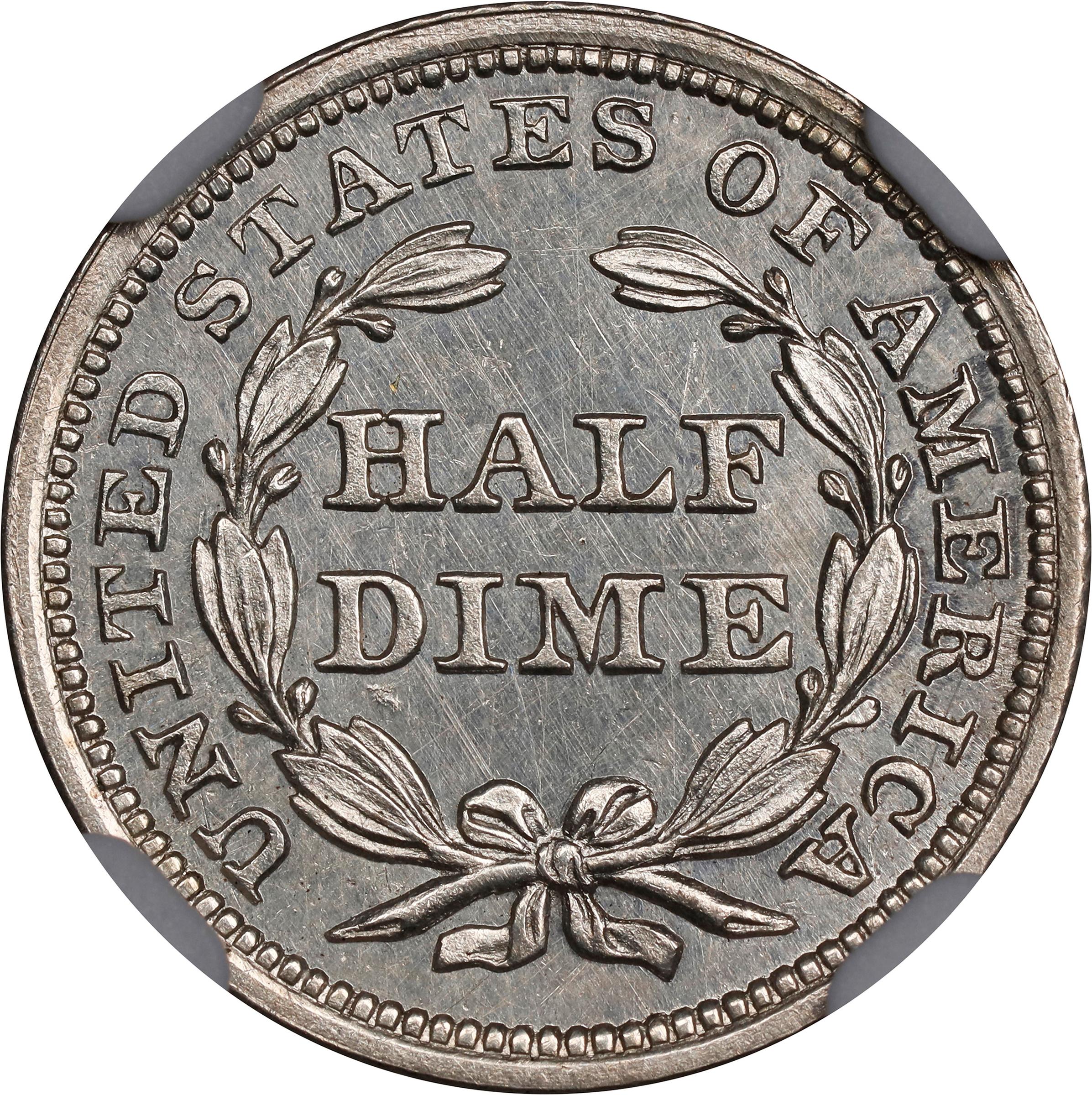 image for: 1853 Liberty Seated Half Dime. Arrows. Proof-61 (NGC).