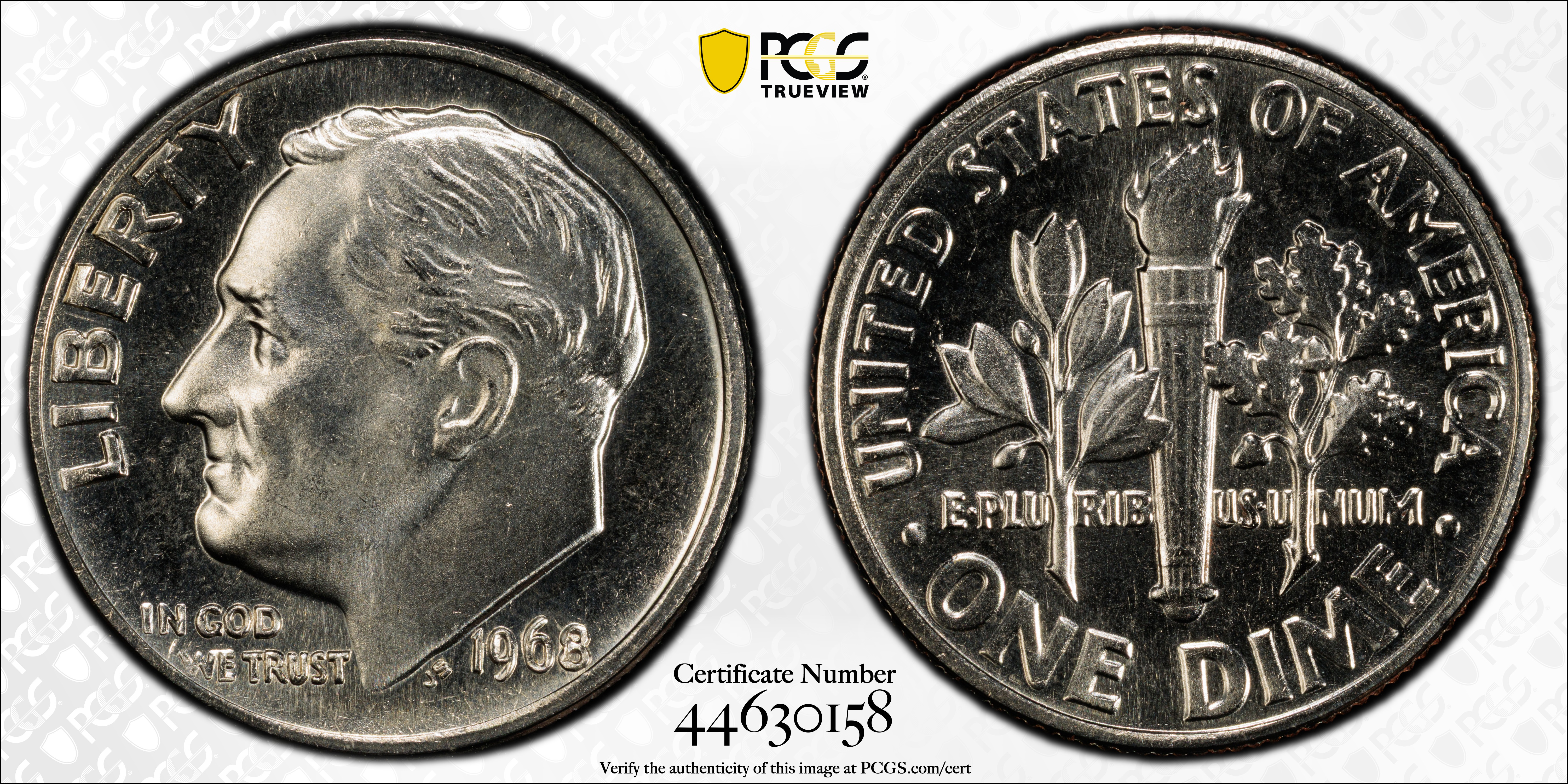 image for: 1968 No S Roosevelt Dime. FS-501. Proof-67 (PCGS). CAC.