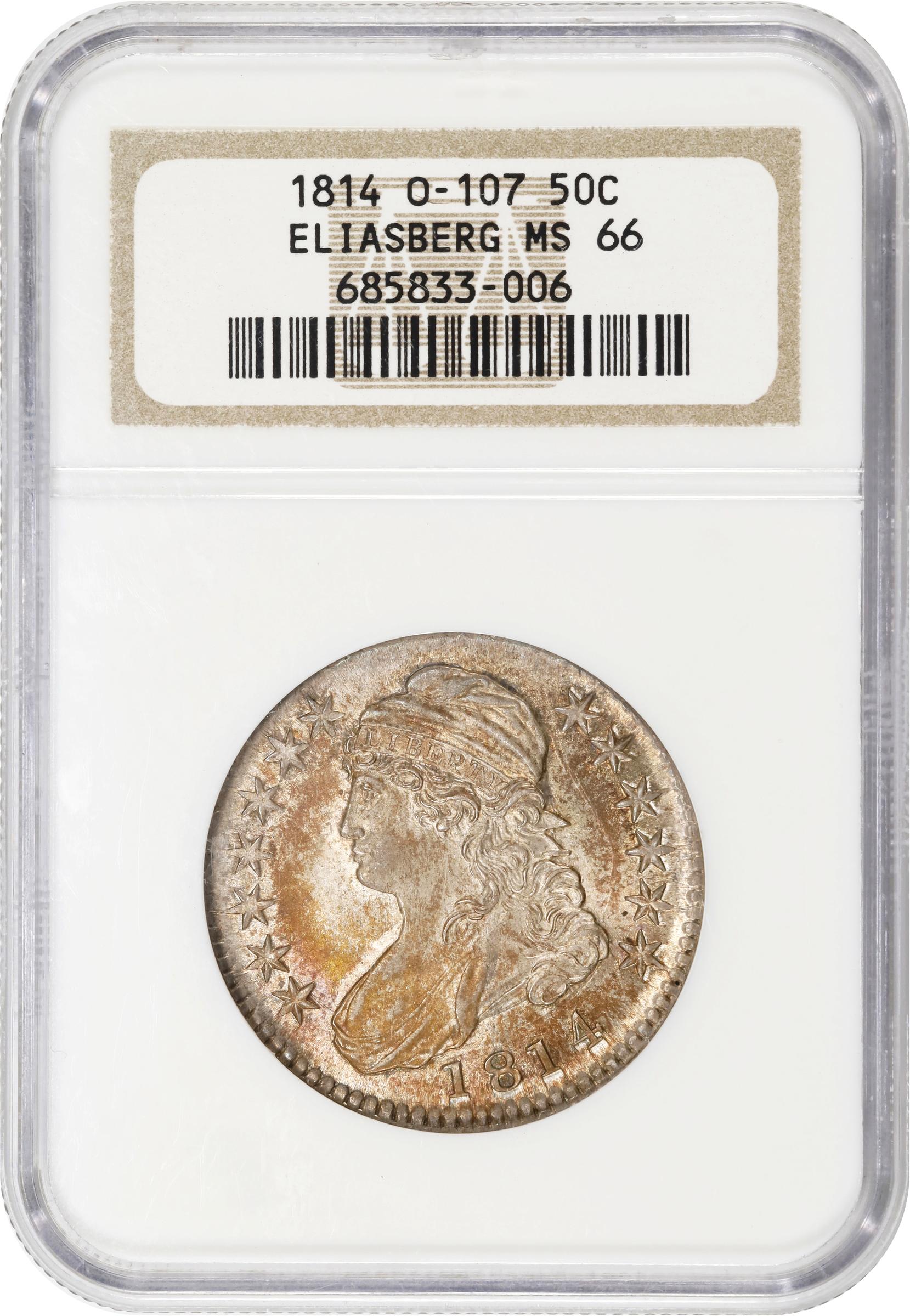 image for: 1814 Capped Bust Half Dollar. O-107. Rarity-2. MS-66 (NGC).