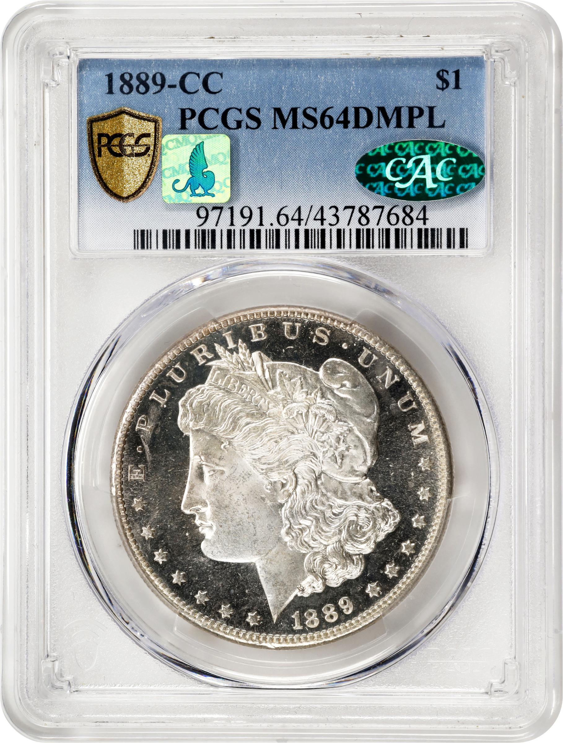 image for: 1889-CC Morgan Silver Dollar. MS-64 DMPL (PCGS). CAC. CMQ.