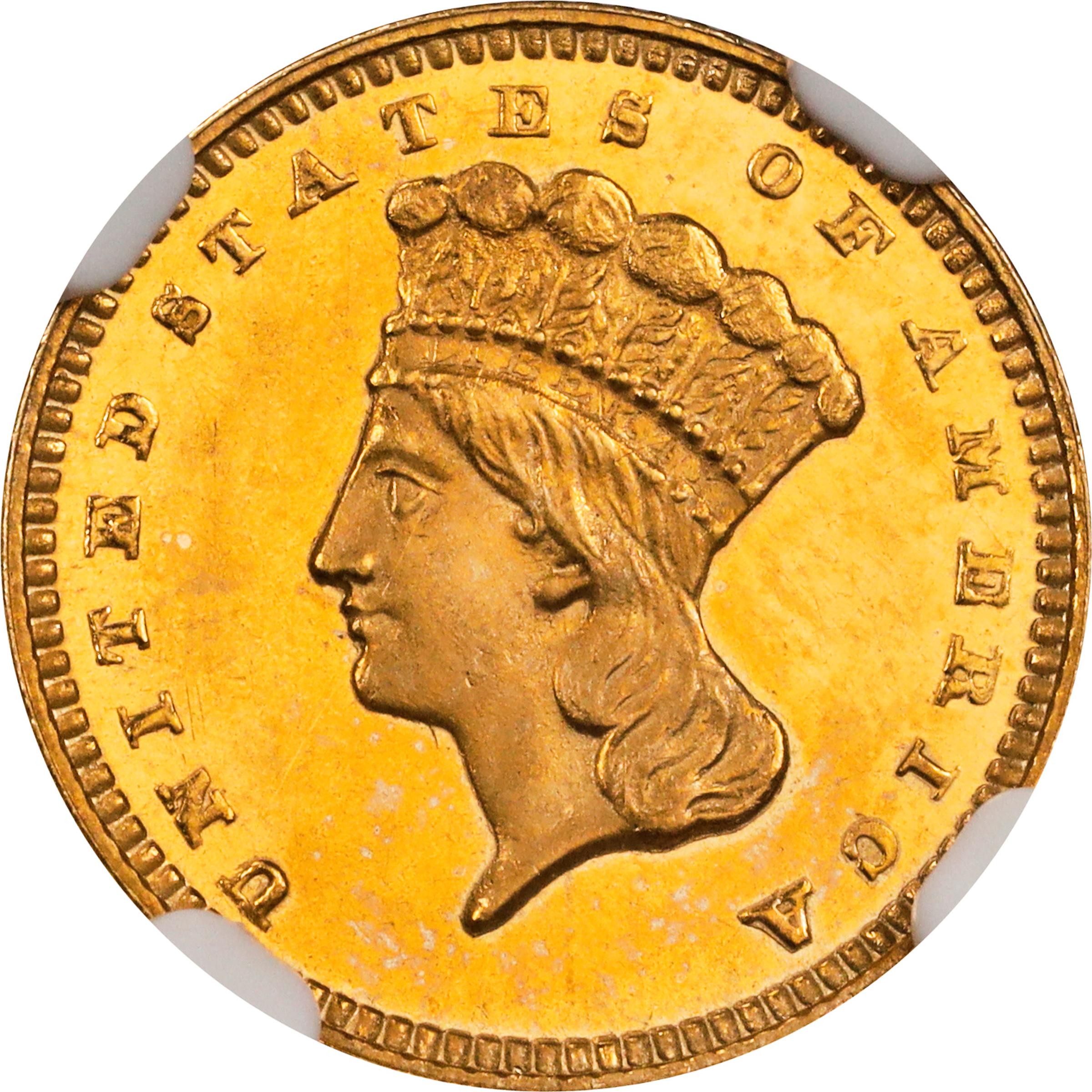 image for: 1875 Gold Dollar. MS-66 DPL (NGC).