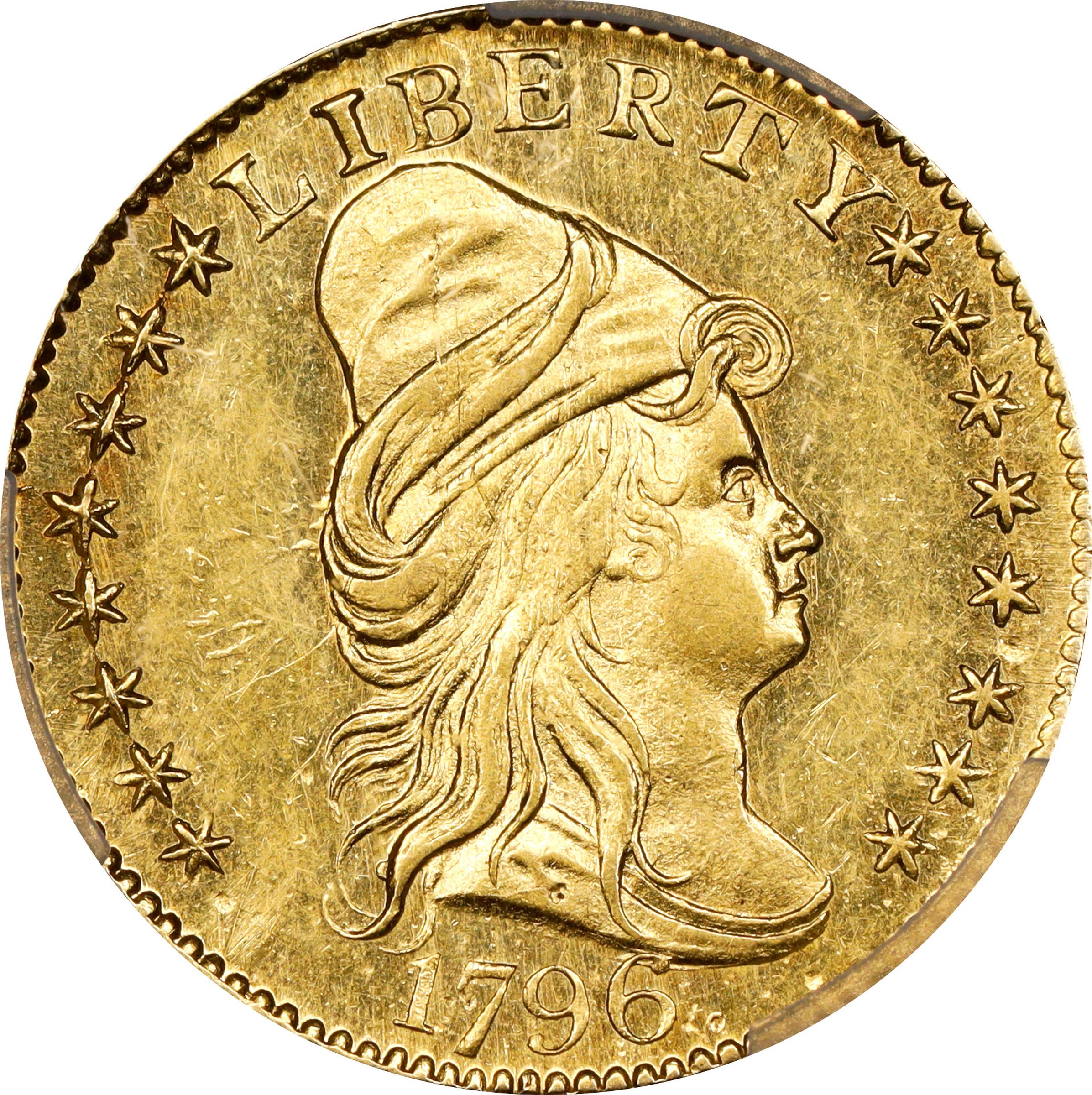 image for: 1796 Capped Bust Right Quarter Eagle. Stars on Obverse. BD-3. Rarity-5+. MS-63+ (PCGS).