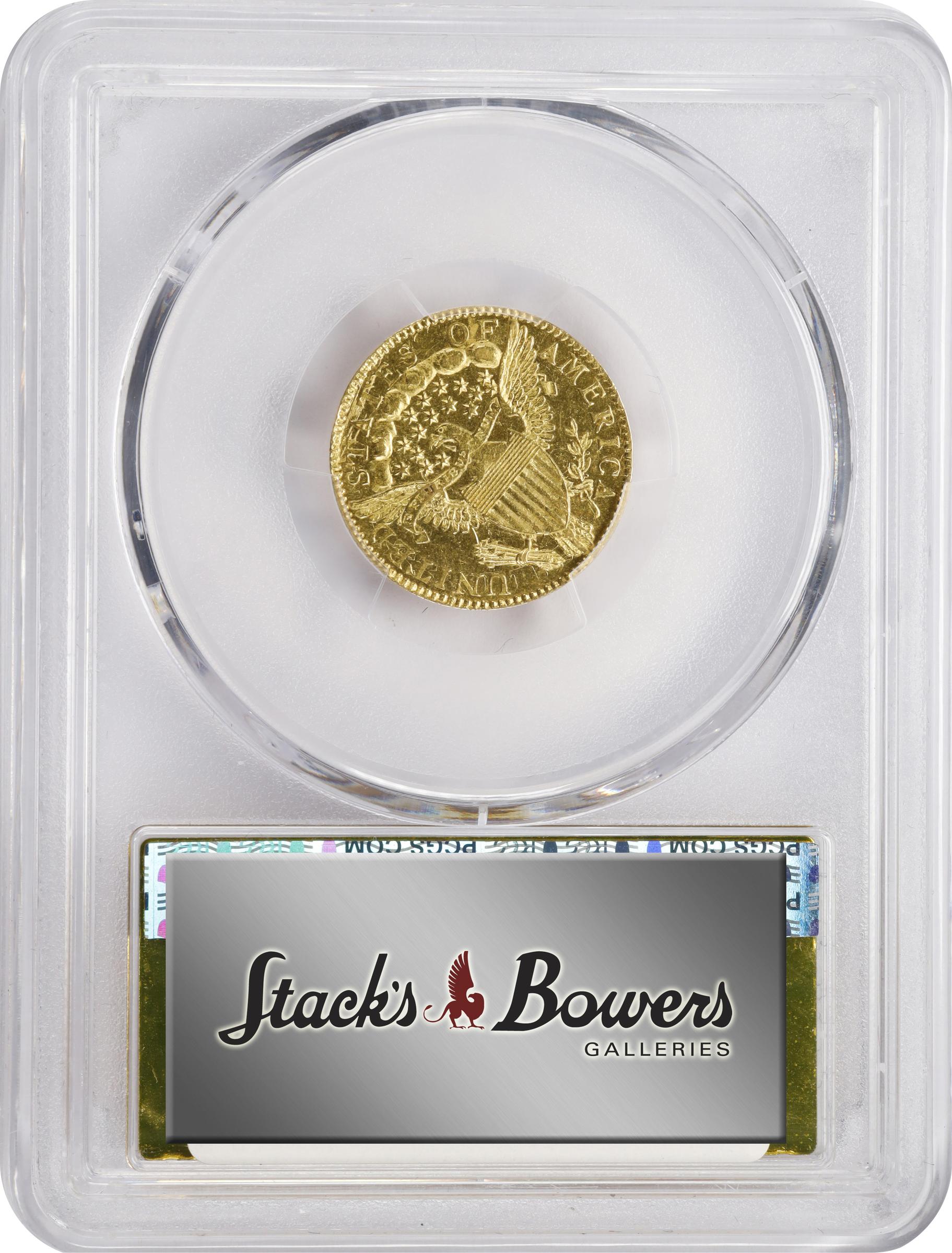 image for: 1796 Capped Bust Right Quarter Eagle. Stars on Obverse. BD-3. Rarity-5+. MS-63+ (PCGS).
