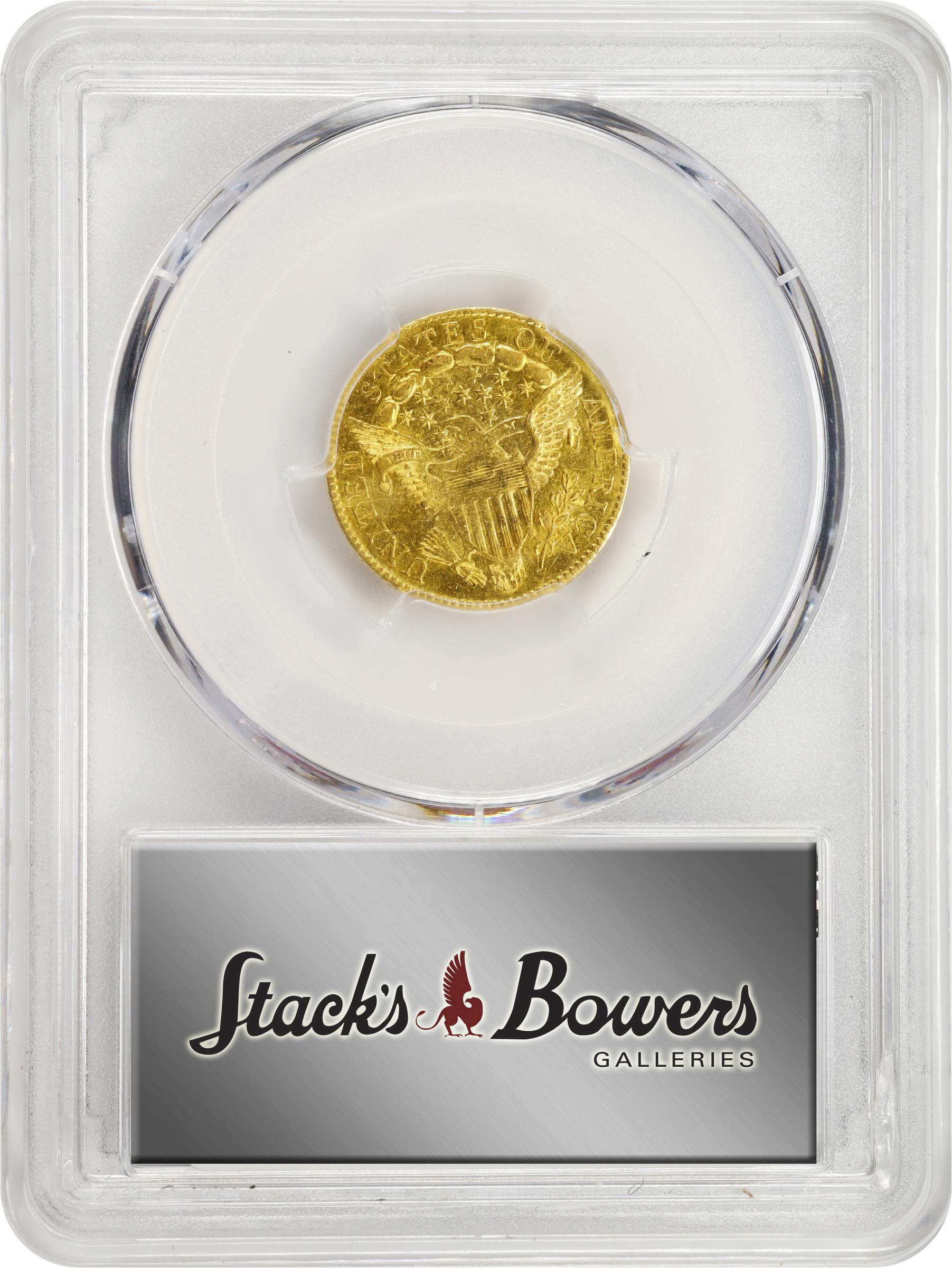 image for: 1806/4 Capped Bust Right Quarter Eagle. BD-1. Rarity-4+. Stars 8x5. AU-58 (PCGS).
