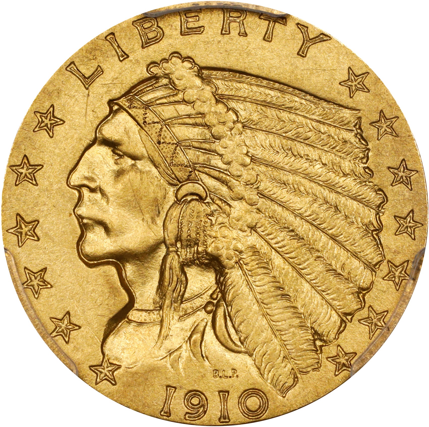image for: 1910 Indian Quarter Eagle. JD-1. Rarity-4. Proof-64 (PCGS).