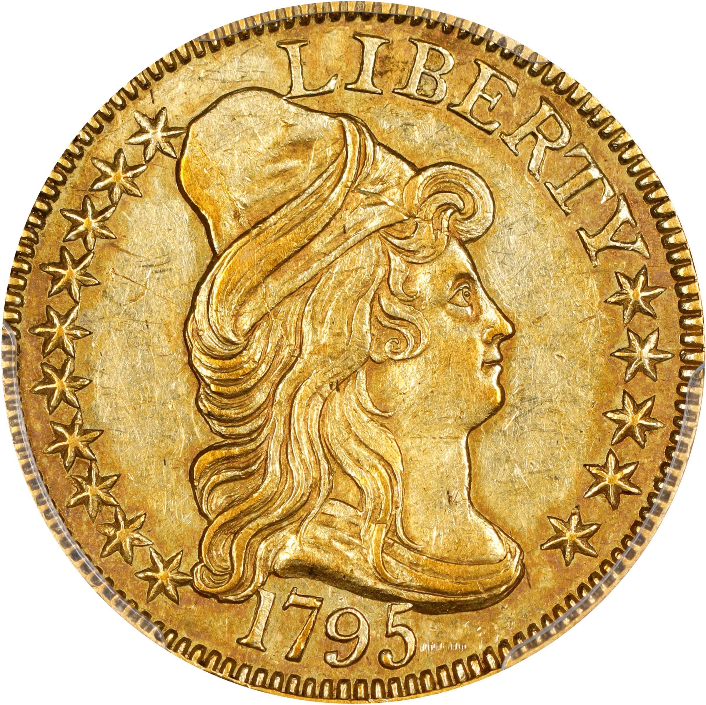 image for: 1795 Capped Bust Right Half Eagle. Heraldic Eagle. BD-15. Rarity-5+. AU-58 (PCGS).