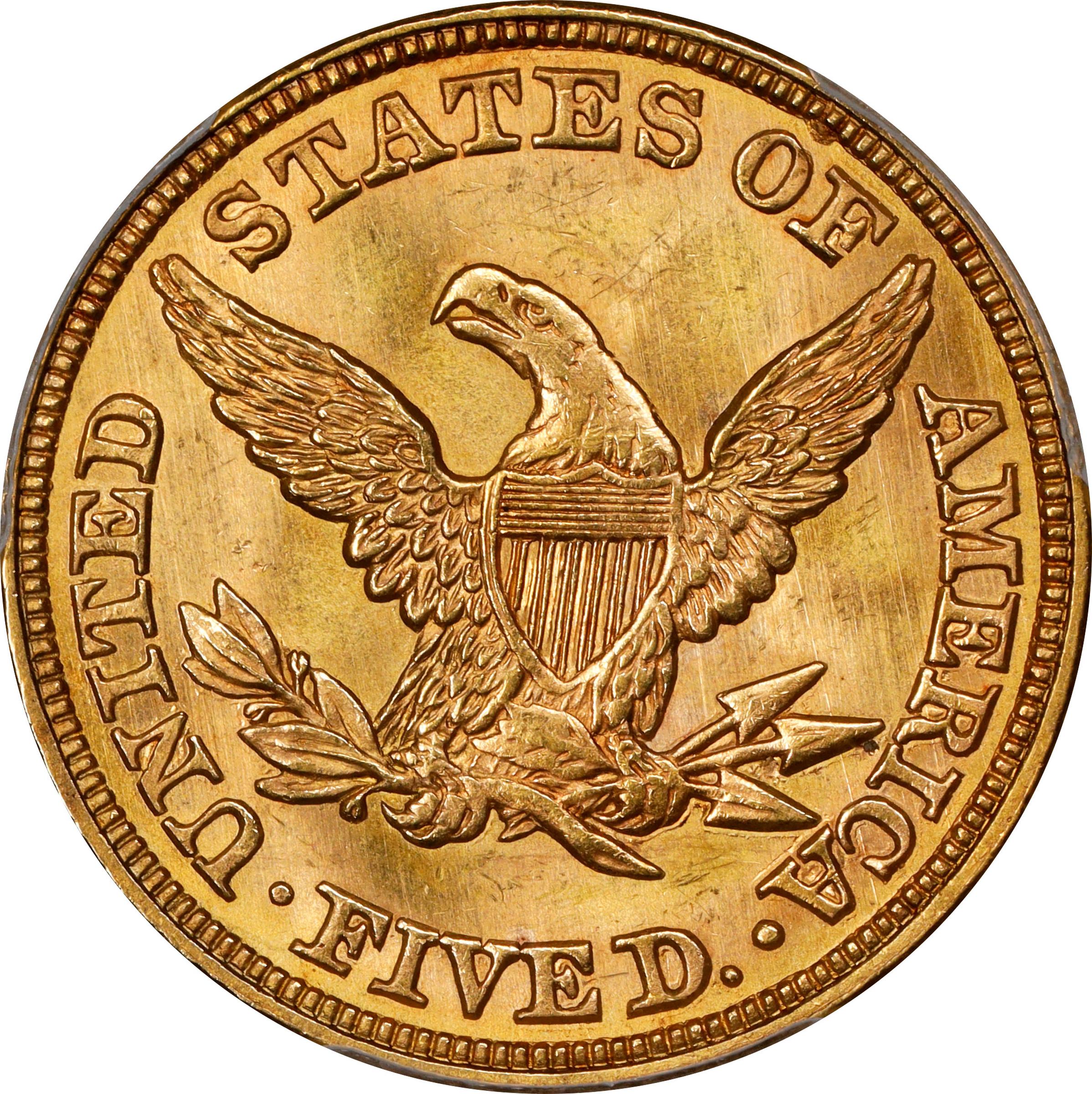 image for: 1858 Liberty Head Half Eagle. MS-66 (PCGS). CMQ.