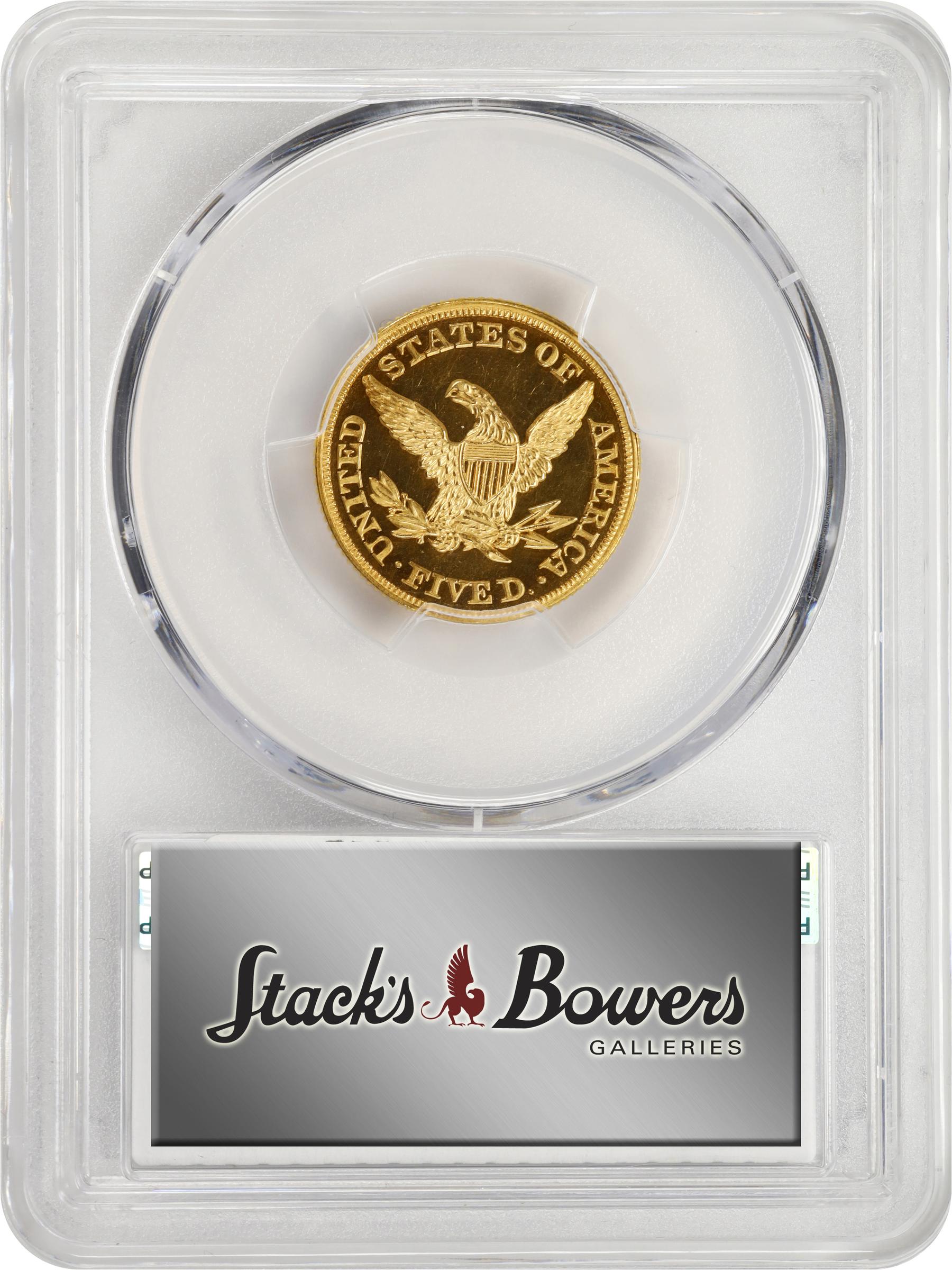 image for: 1863 Liberty Head Half Eagle. JD-1. Rarity-6+. Proof-65 Cameo (PCGS).