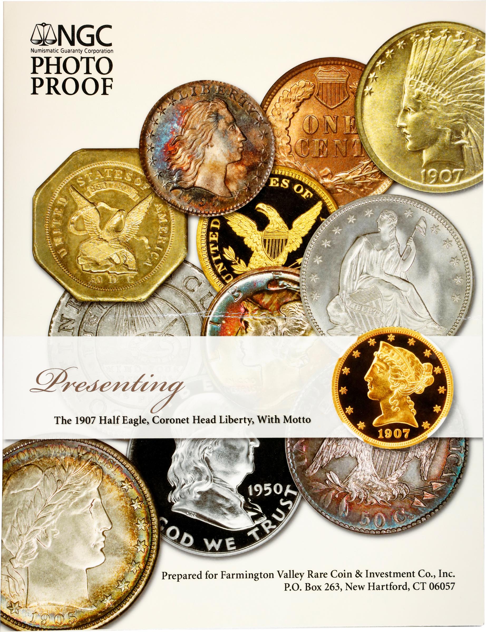 image for: 1907 Liberty Head Half Eagle. JD-1. Rarity-5-. Proof-65 Cameo (NGC). With NGC Photo Proof.