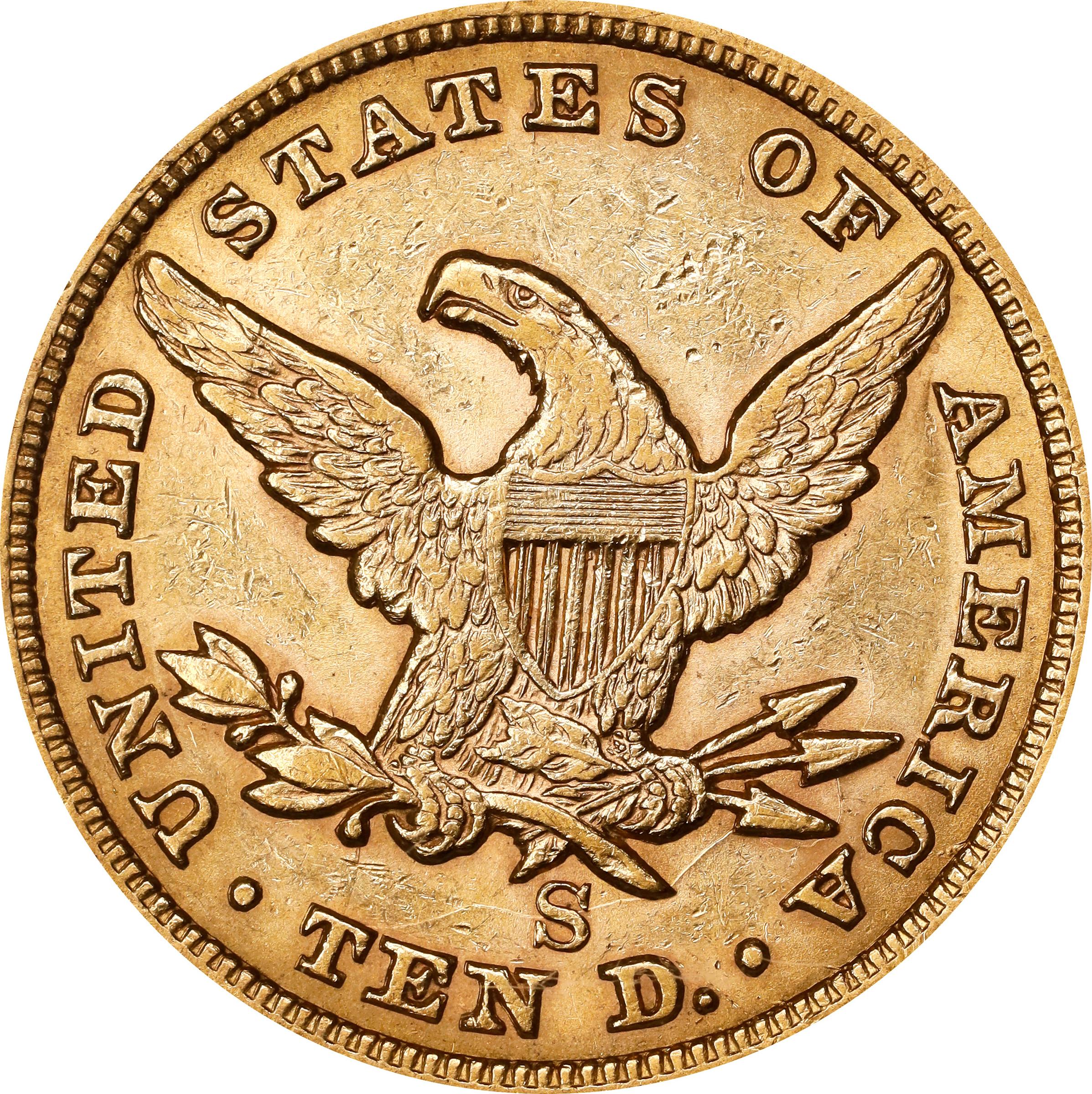 image for: 1865-S Liberty Head Eagle. AU-55 (PCGS).