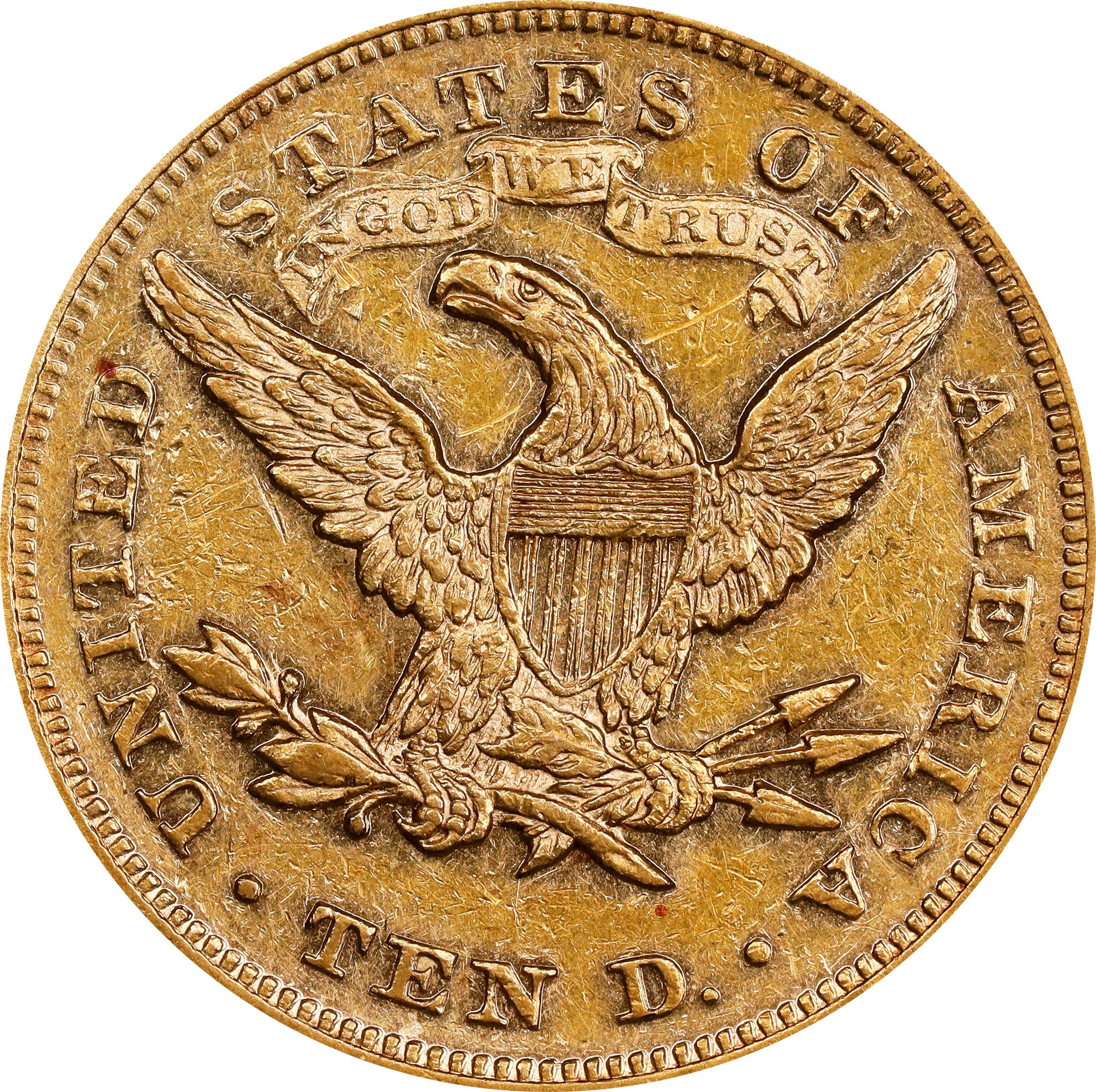 image for: 1869 Liberty Head Eagle. AU-55 (PCGS).