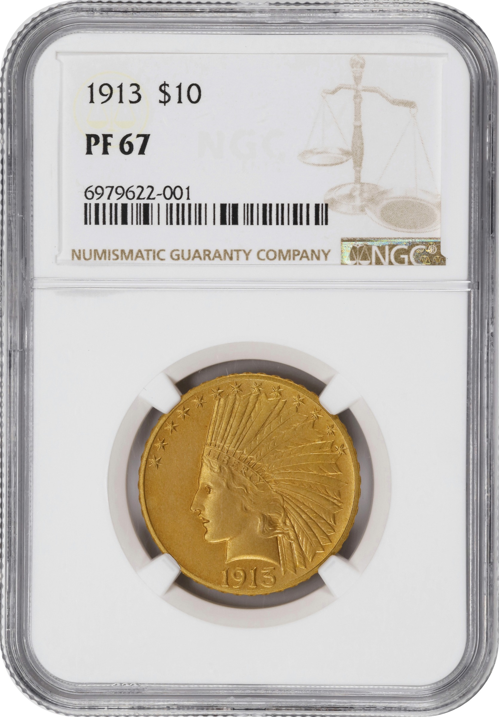 image for: 1913 Indian Eagle. JD-1. Rarity-5. Proof-67 (NGC).