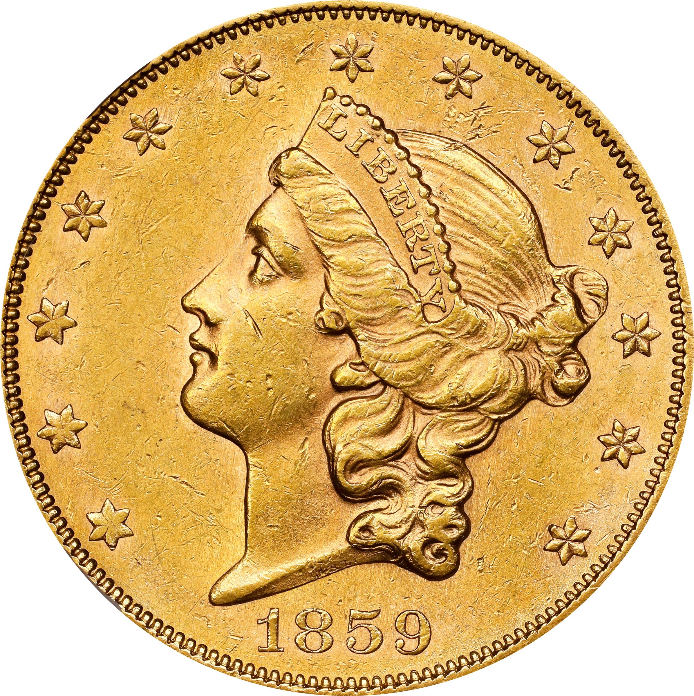 image for: 1859 Liberty Head Double Eagle. AU-58 (NGC).