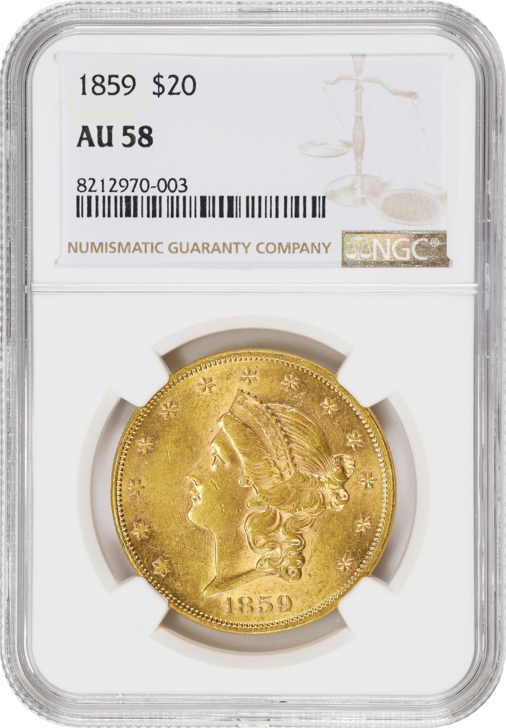 image for: 1859 Liberty Head Double Eagle. AU-58 (NGC).