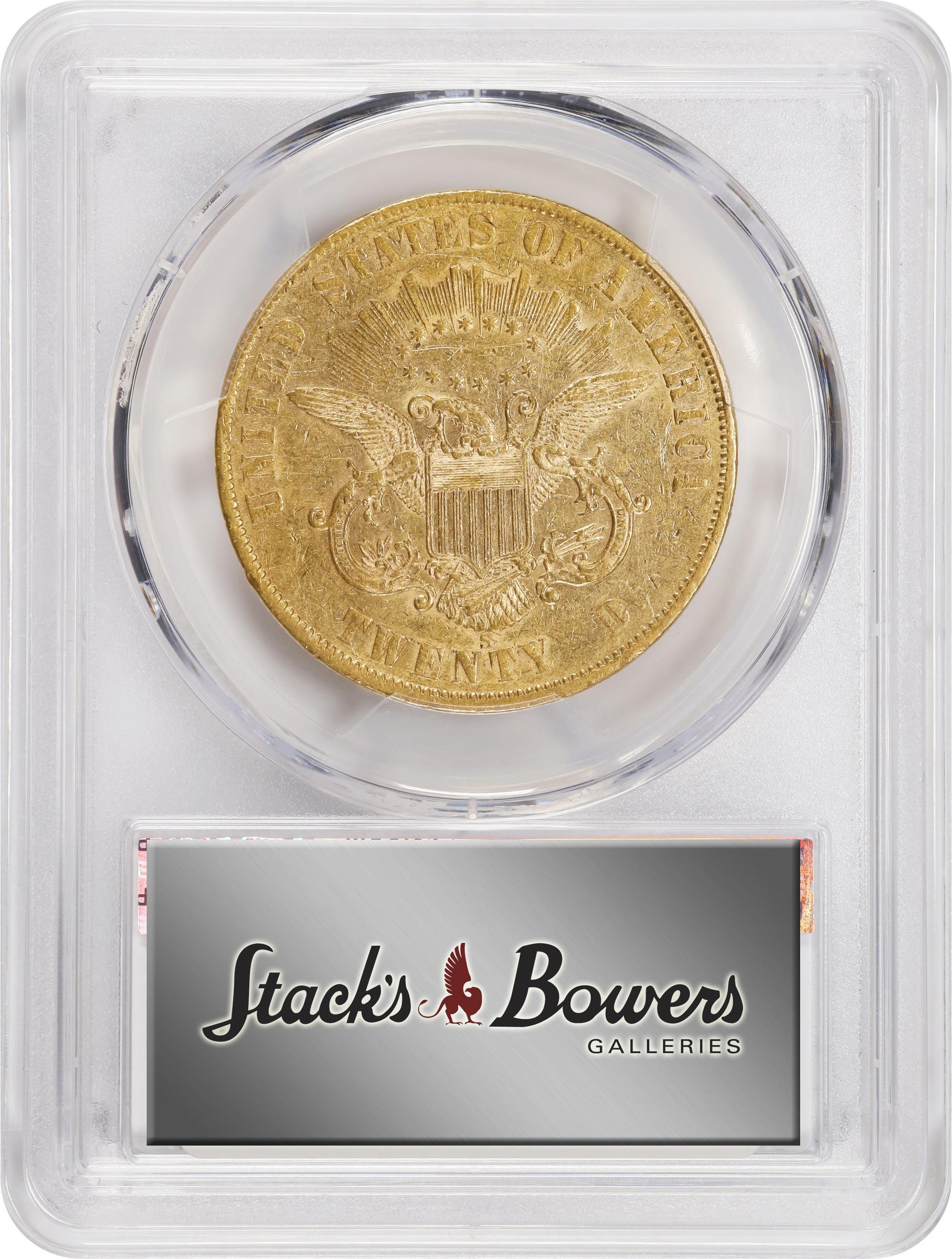 image for: 1861-S Liberty Head Double Eagle. A.C. Paquet Reverse. AU-53 (PCGS).