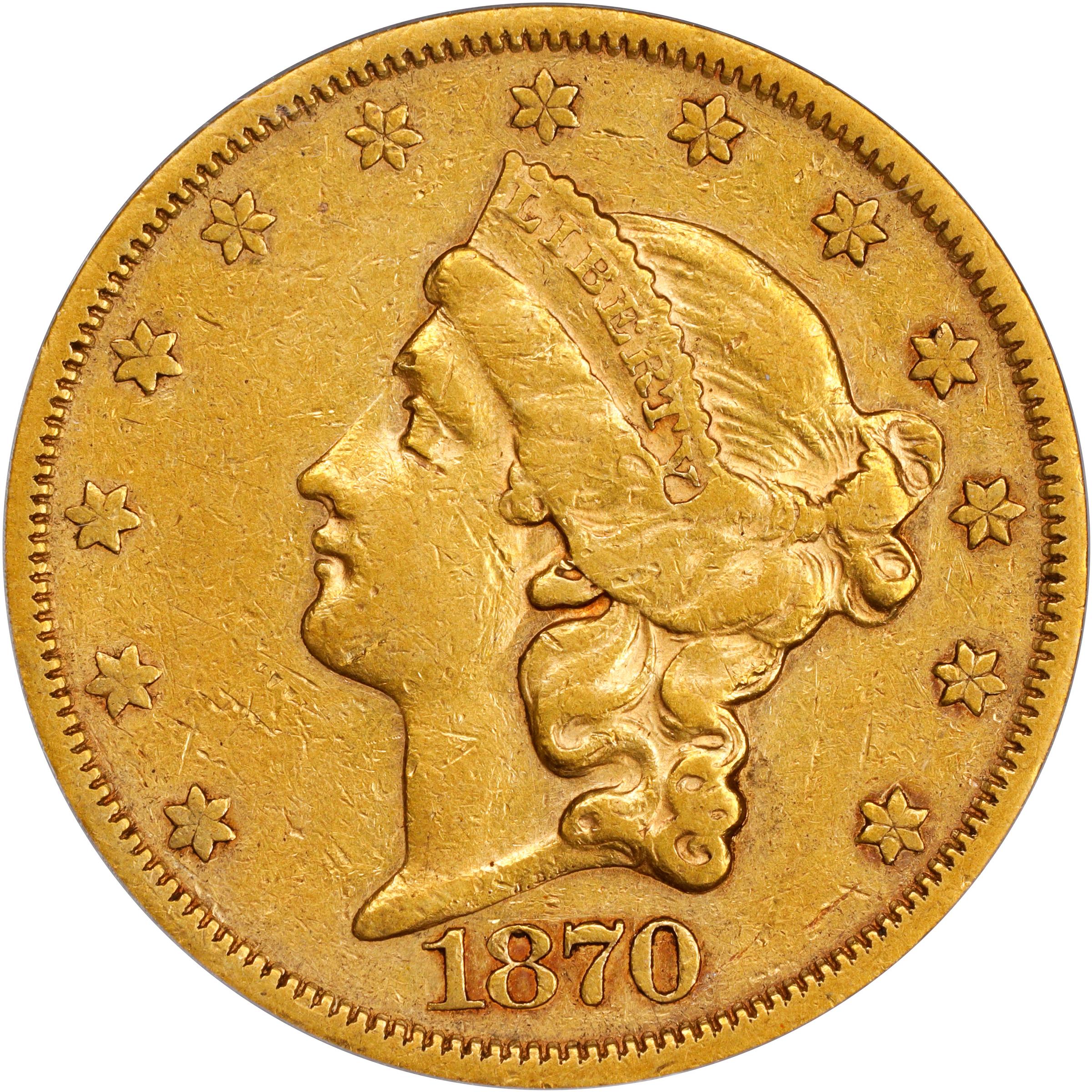image for: 1870-CC Liberty Head Double Eagle. EF-45 (PCGS).