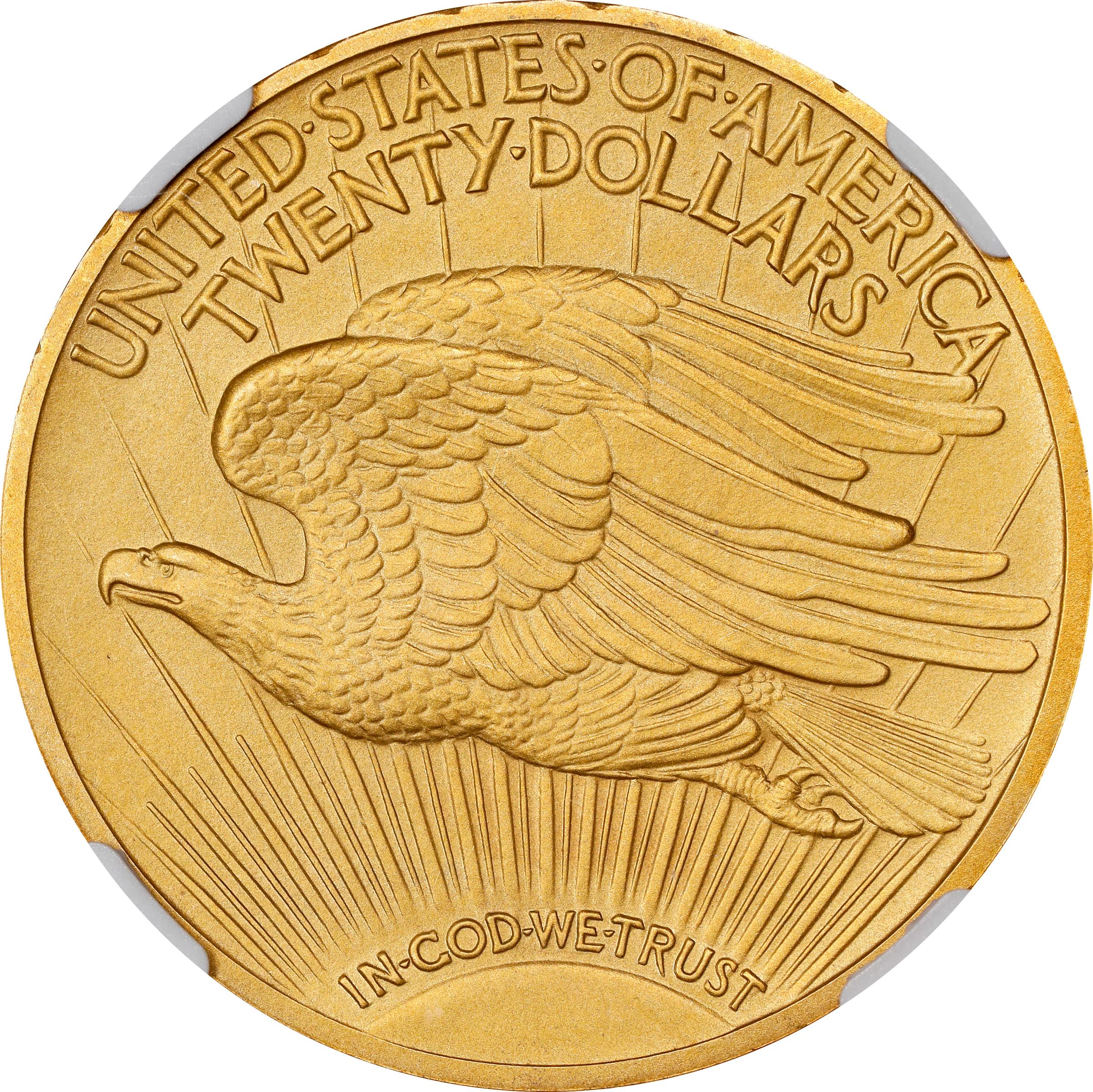 image for: 1908 Saint-Gaudens Double Eagle. Motto. JD-1. Rarity-5-. Sand Blast Finish. Proof-67 (NGC).