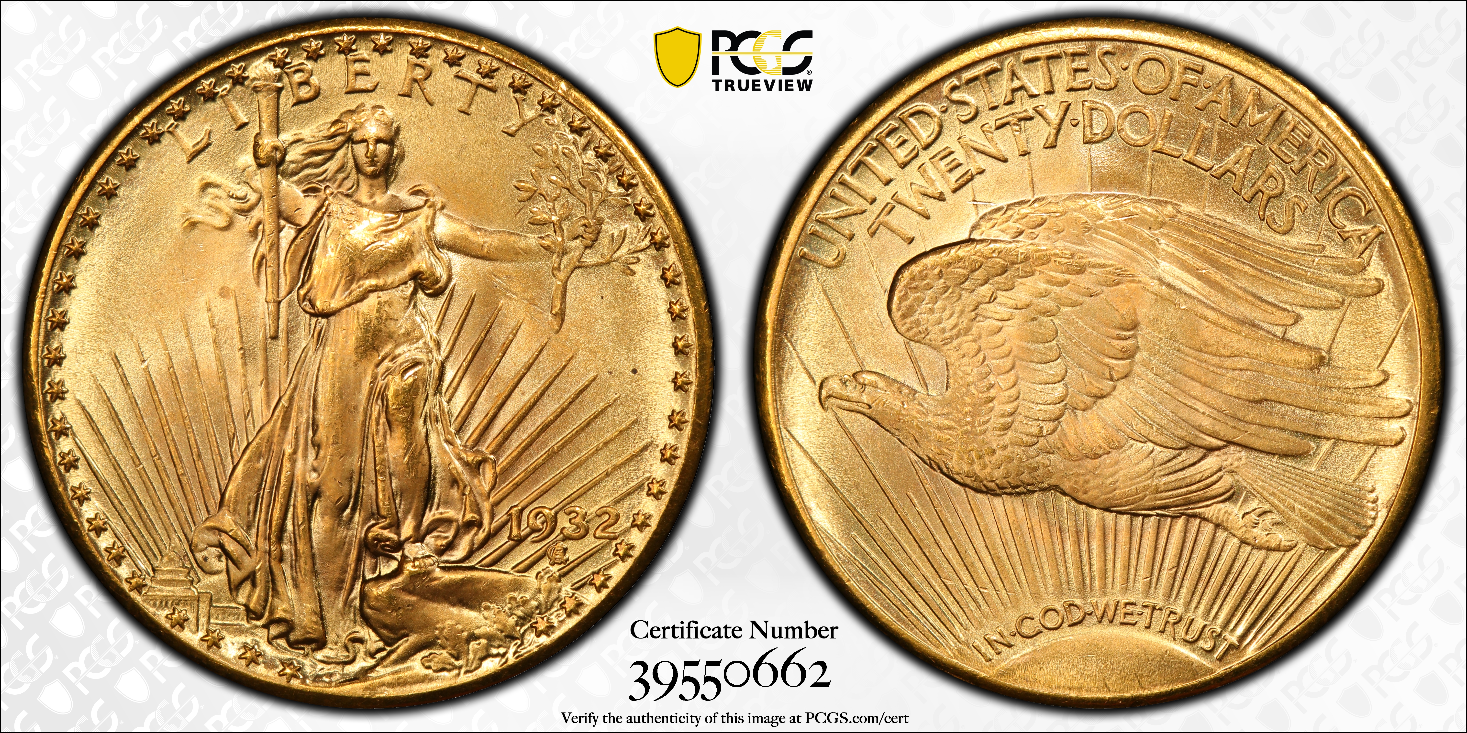 image for: 1932 Saint-Gaudens Double Eagle. MS-65+ (PCGS).
